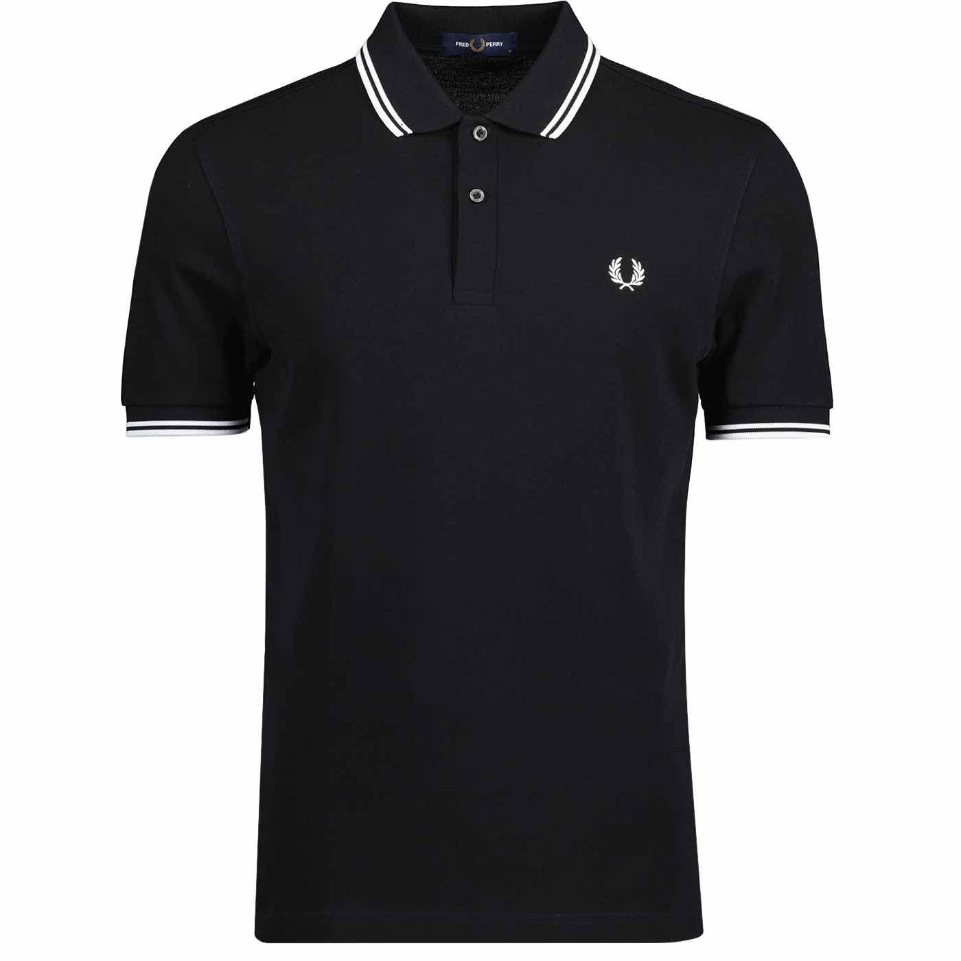 FRED PERRY M3600 350 Twin Tipped Polo Shirt (B/W)
