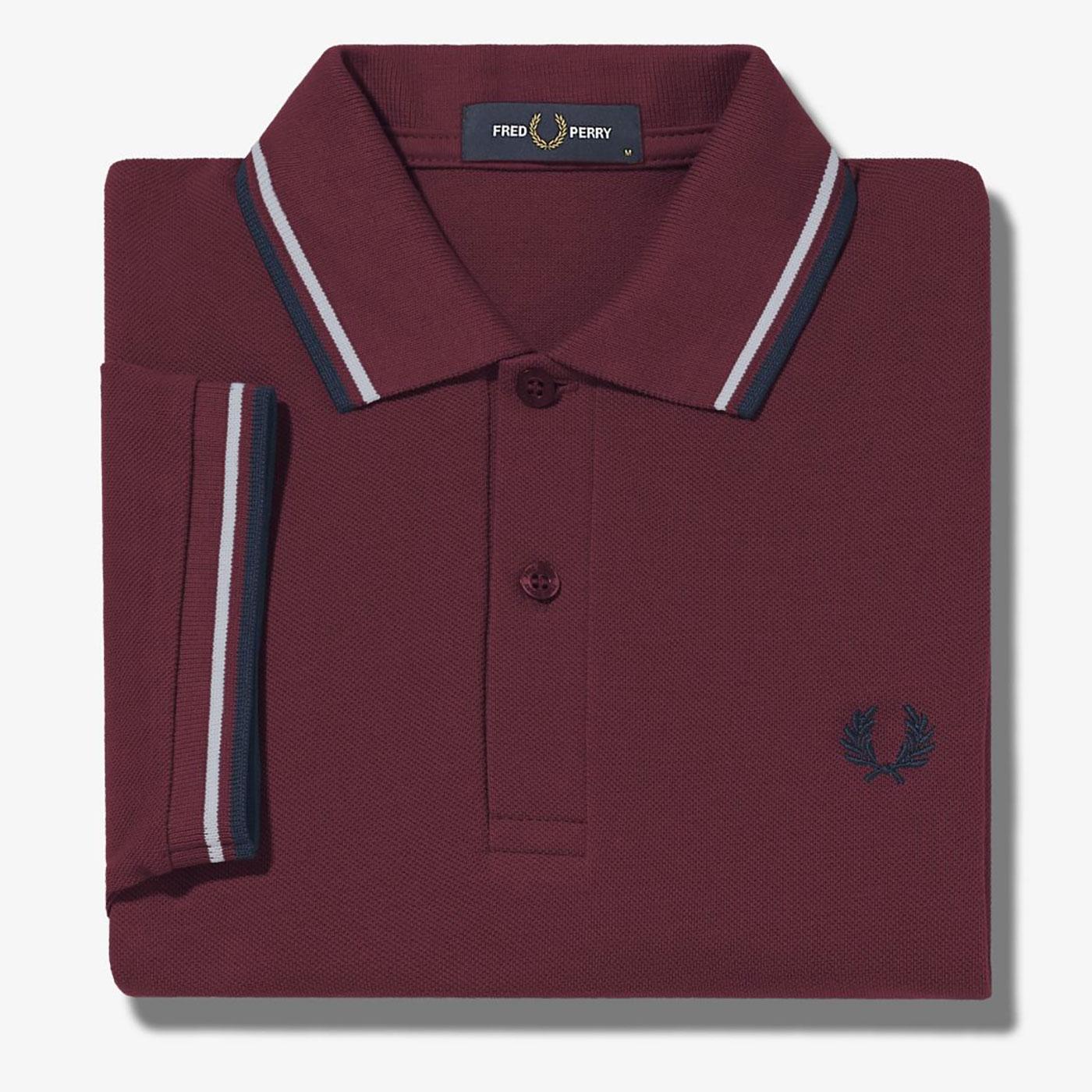 FRED PERRY M3600 Twin Tipped Mod Polo in Aubergine
