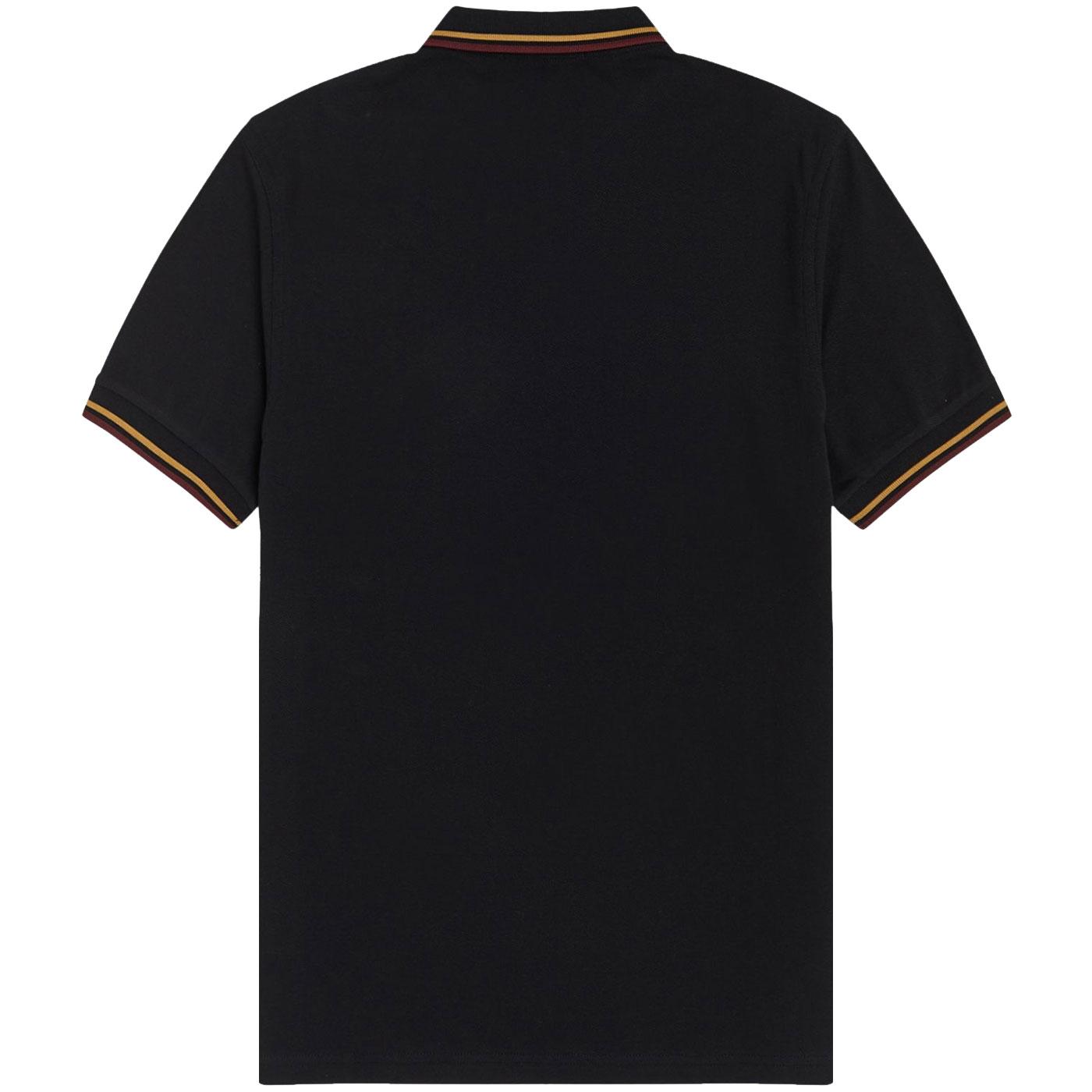 FRED PERRY M3600 Men's Twin Tipped Mod Polo Shirt in Black