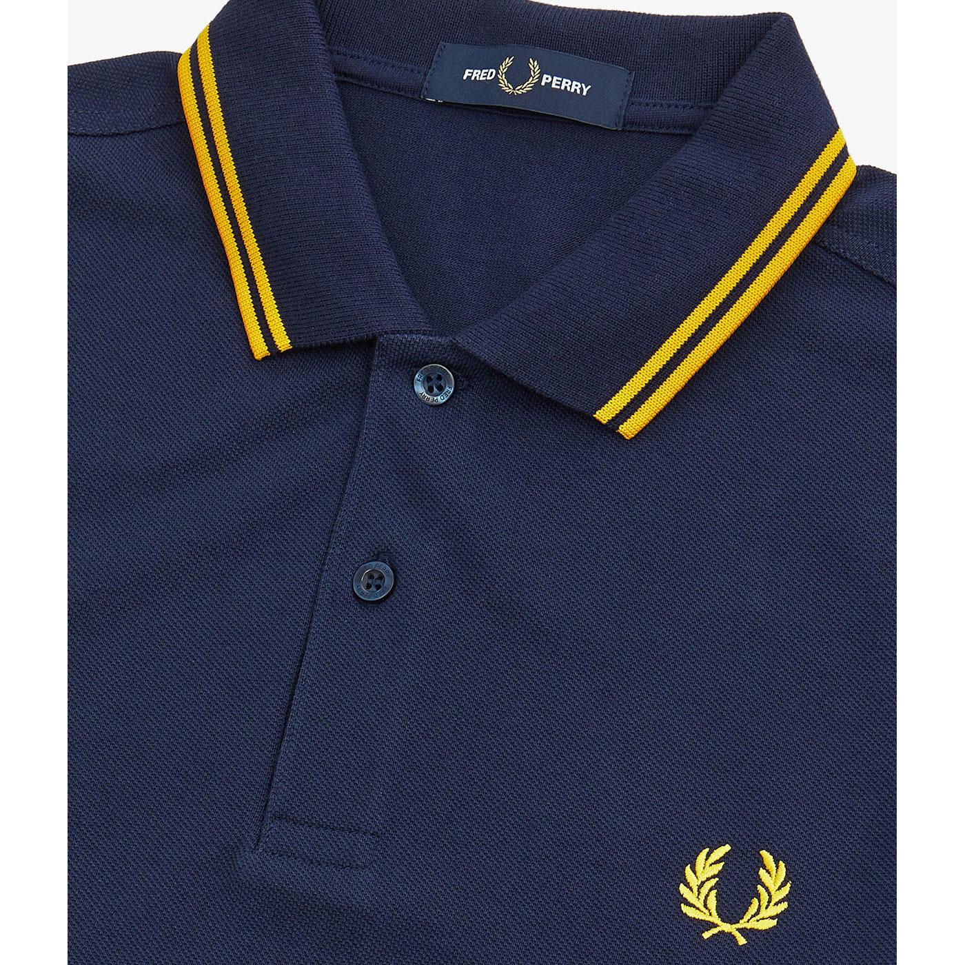 FRED PERRY M3600 Twin Tipped Mod Polo in Carbon Blue