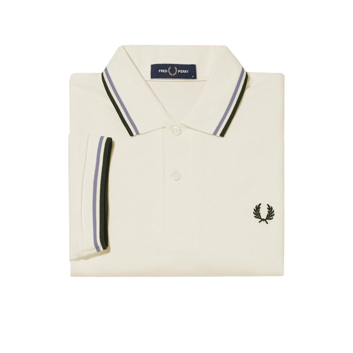 FRED PERRY M3600 Mens Twin Tipped Pique Polo in Ecru