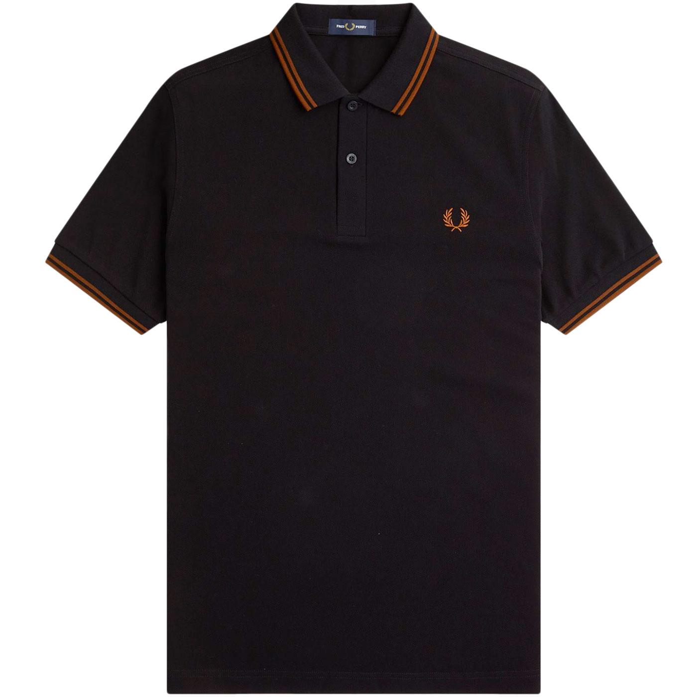 FRED PERRY M3600 Mod Twin Tipped Polo Shirt B/WB