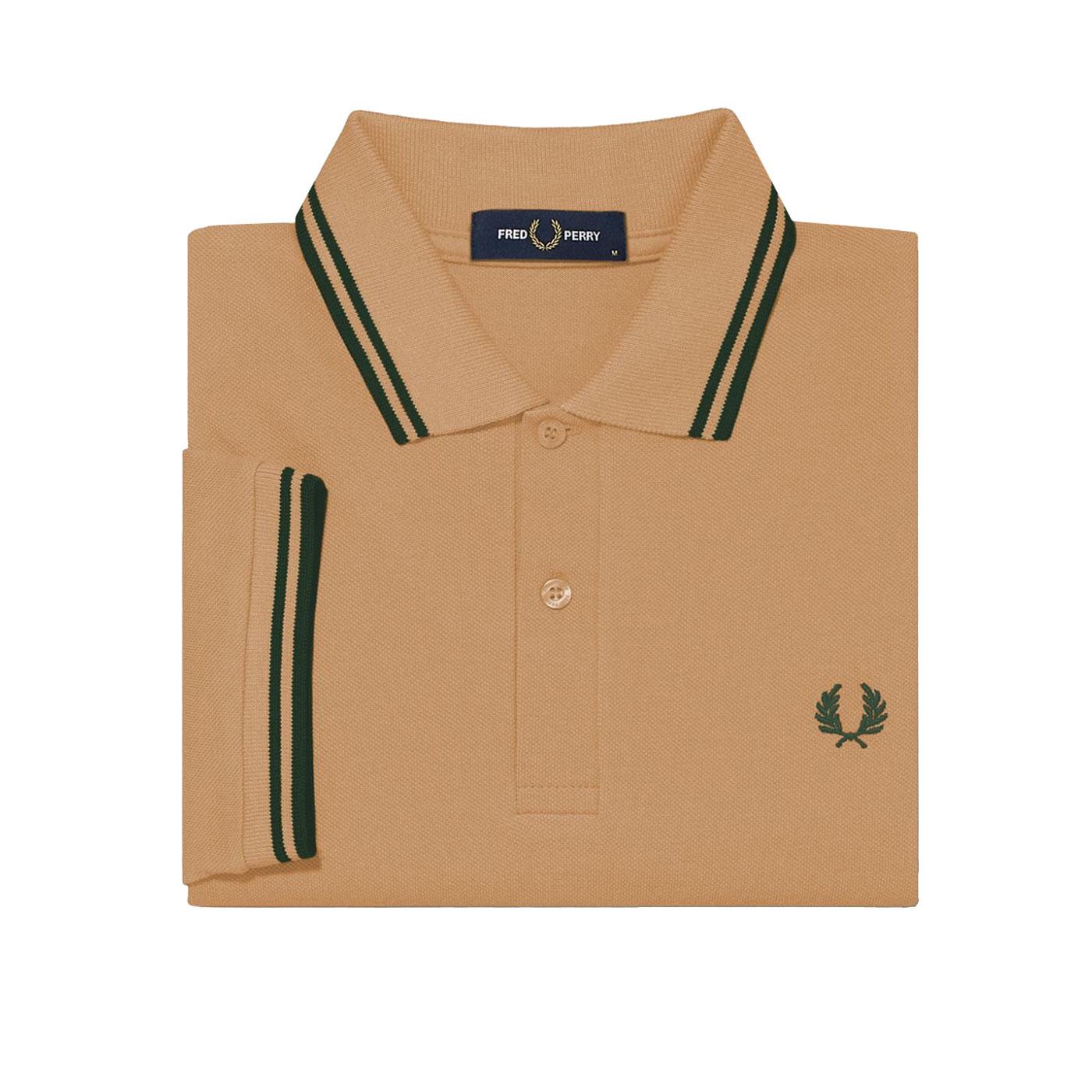 FRED PERRY M3600 Twin Tipped Pique Polo in Warm Stone