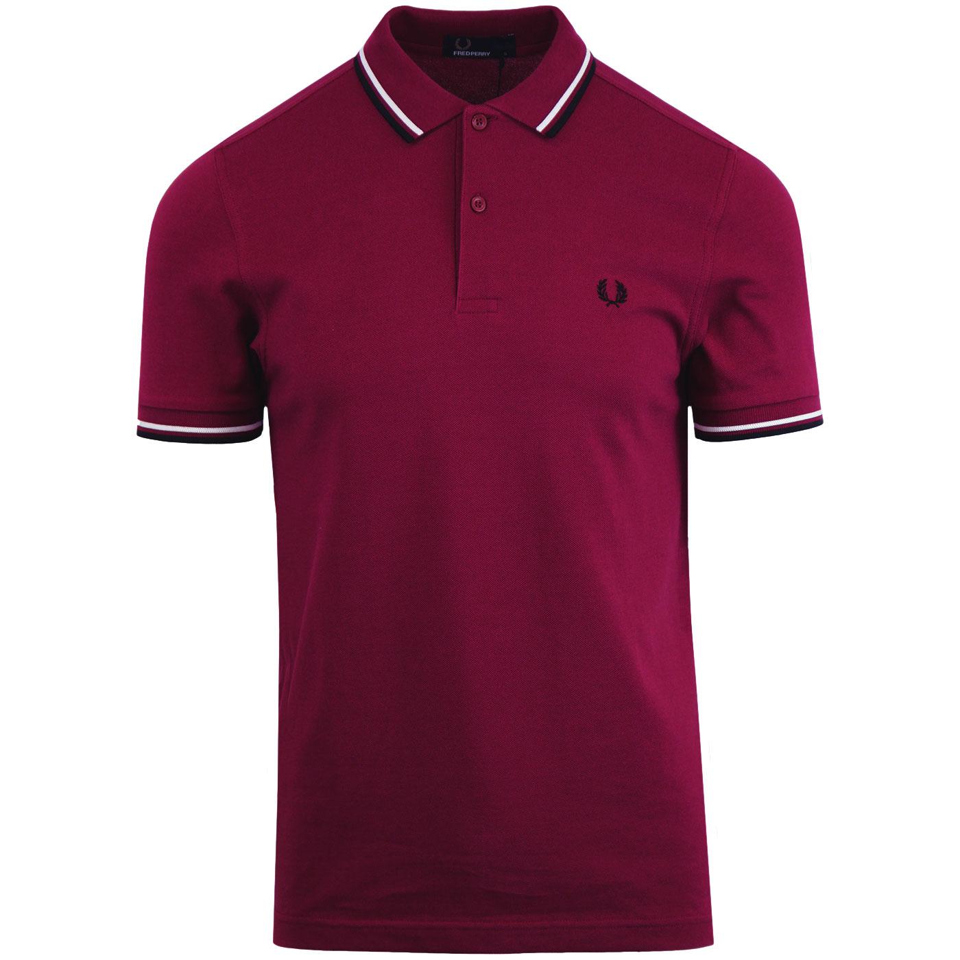 FRED PERRY M3600 Mod Twin Tipped Polo Shirt Sherry