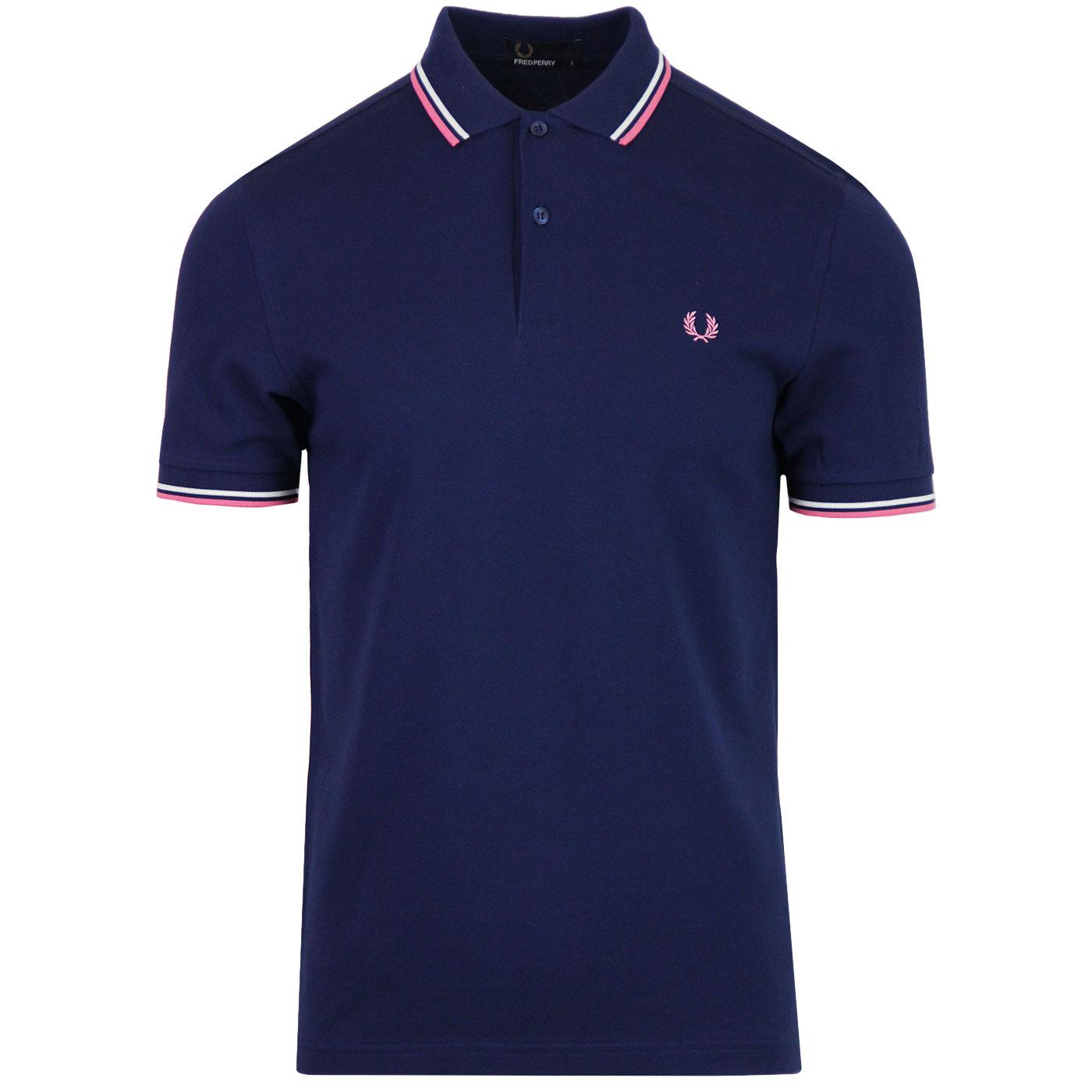 FRED PERRY Men's M3600 Mod Twin Tipped Polo in French Navy