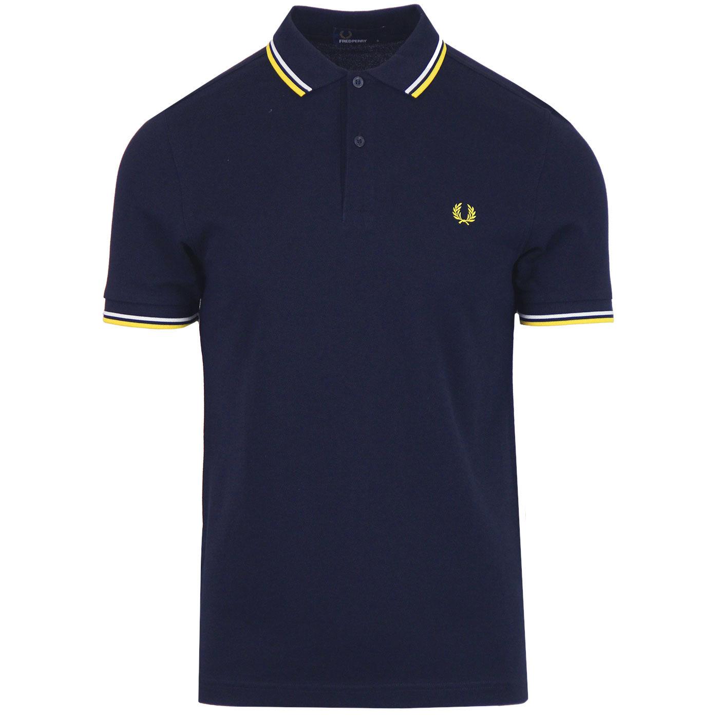 FRED PERRY M3600 Twin Tipped Pique Polo N/SW/EY