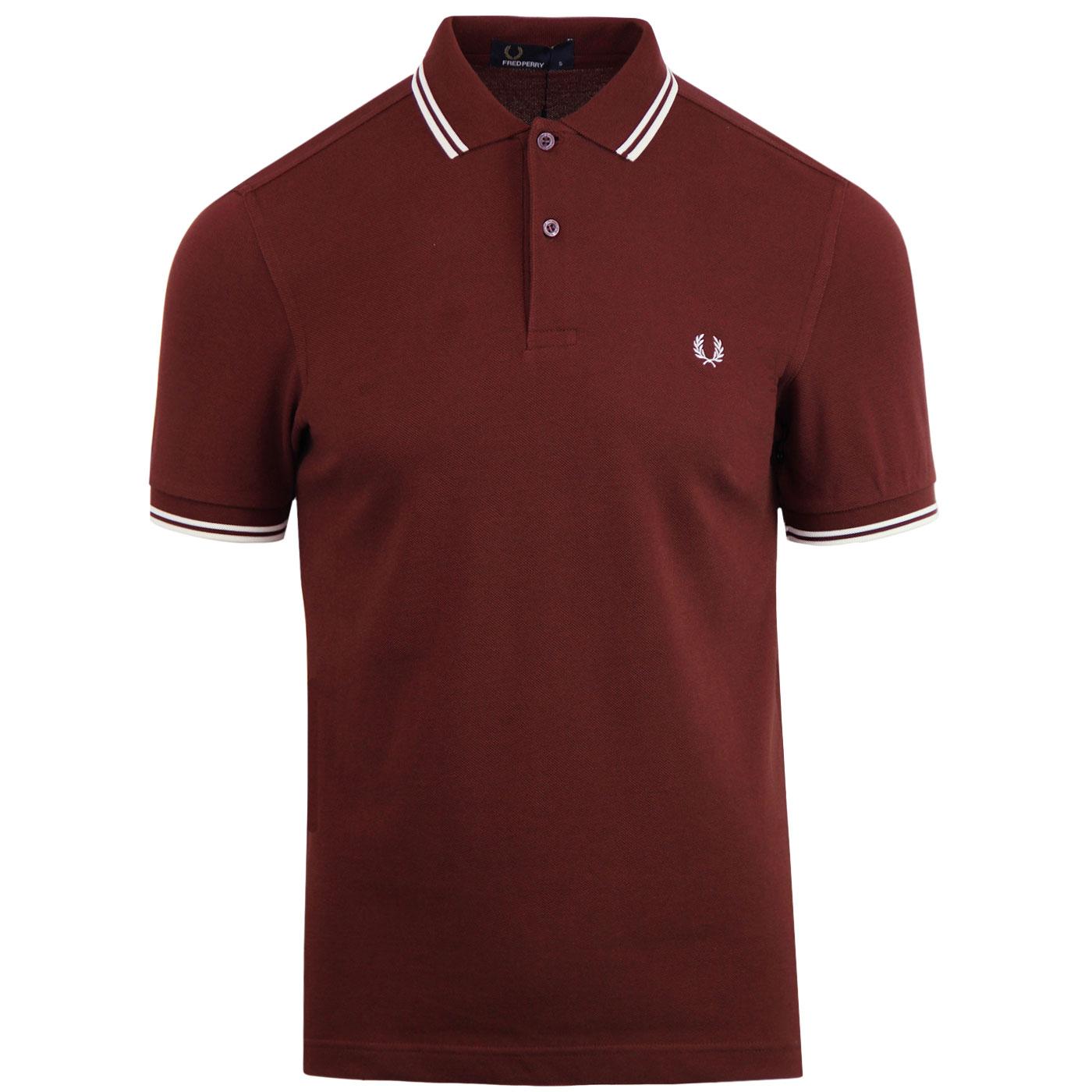 FRED PERRY M3600 Mod Twin Tipped Polo Top Stadium Red