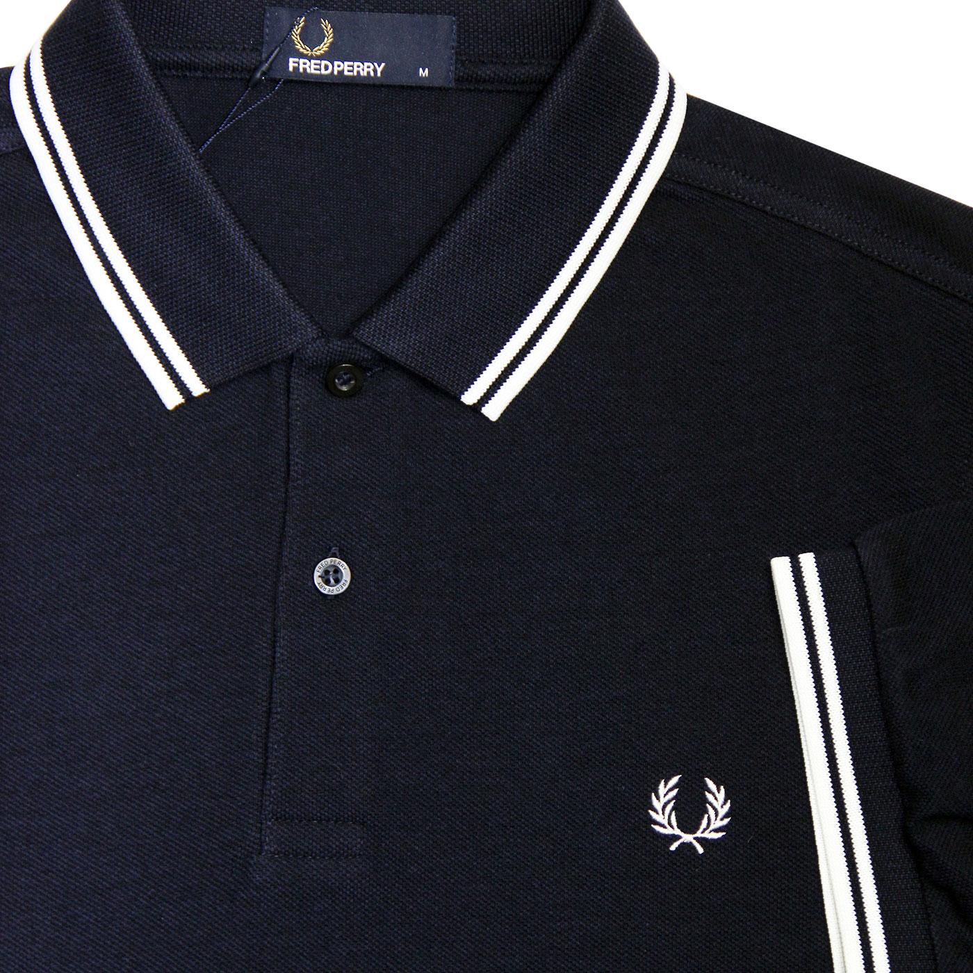 FRED PERRY M3600 Mod Twin Tipped Polo Shirt Carbon Blue