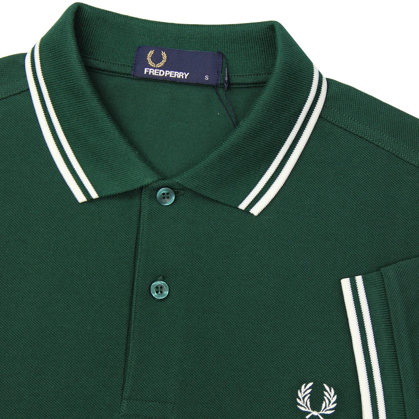 FRED PERRY M3600 Mod Twin Tipped Polo Top in Ivy Green