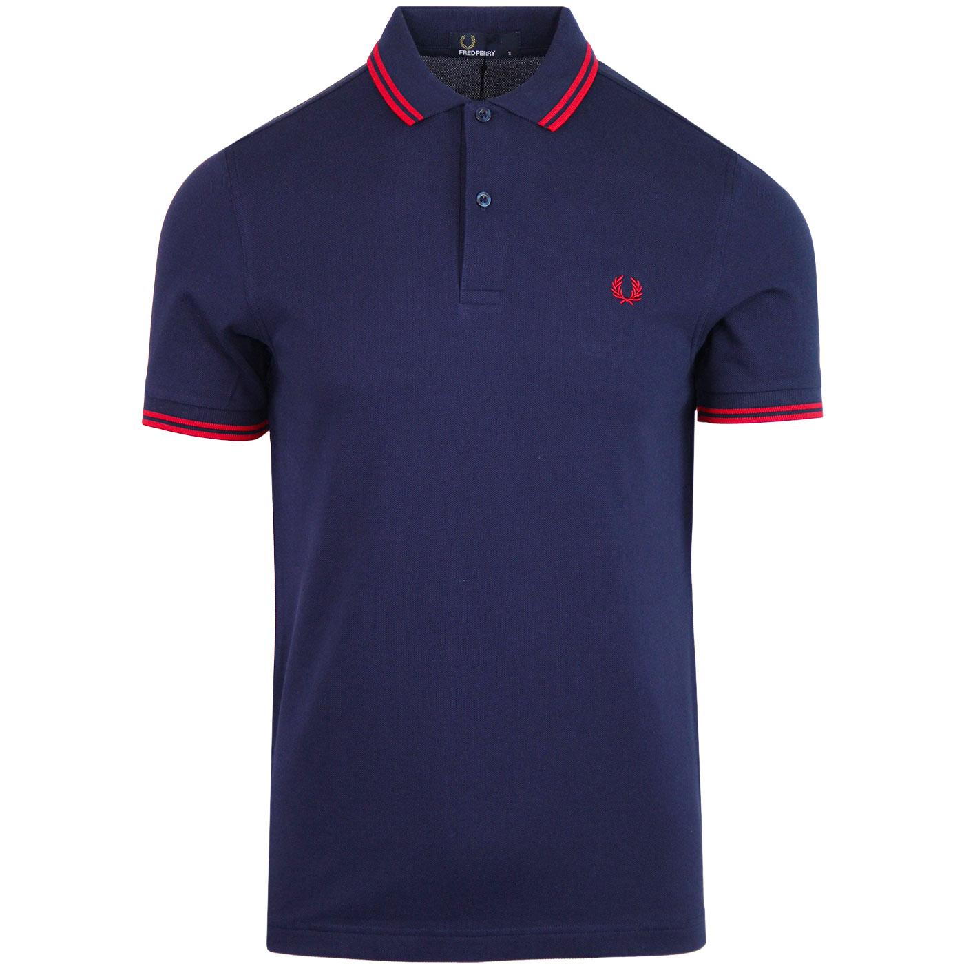 FRED PERRY M3600 Mod Twin Tipped Polo Shirt CARBON