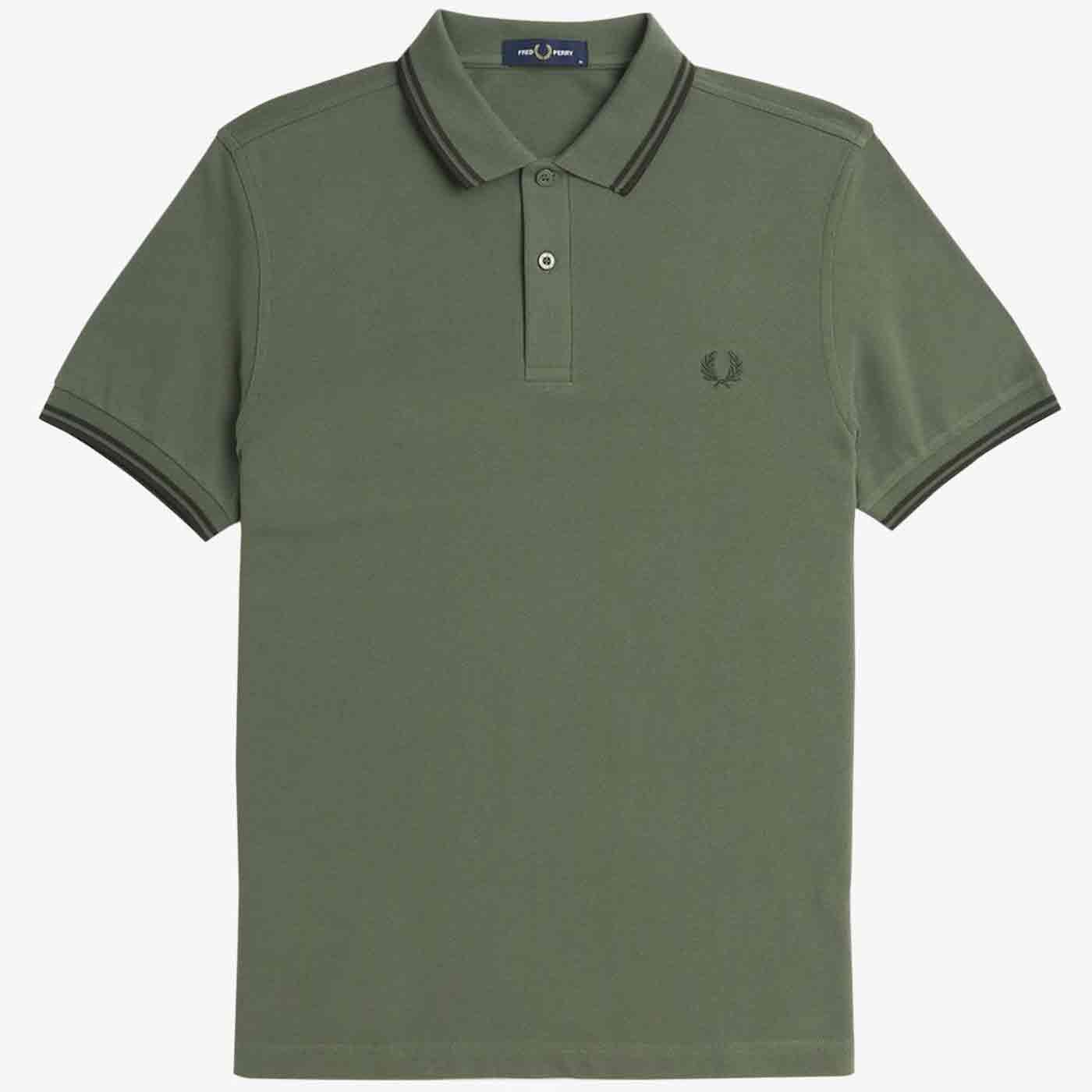 FRED PERRY M3600 Mod Twin Tipped Polo Shirt LWG/NG