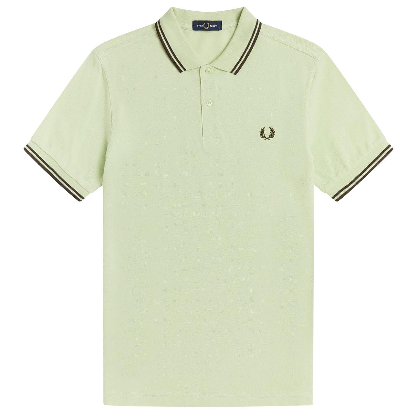 FRED PERRY M3600 Twin Tipped Mod Polo Shirt WILLOW