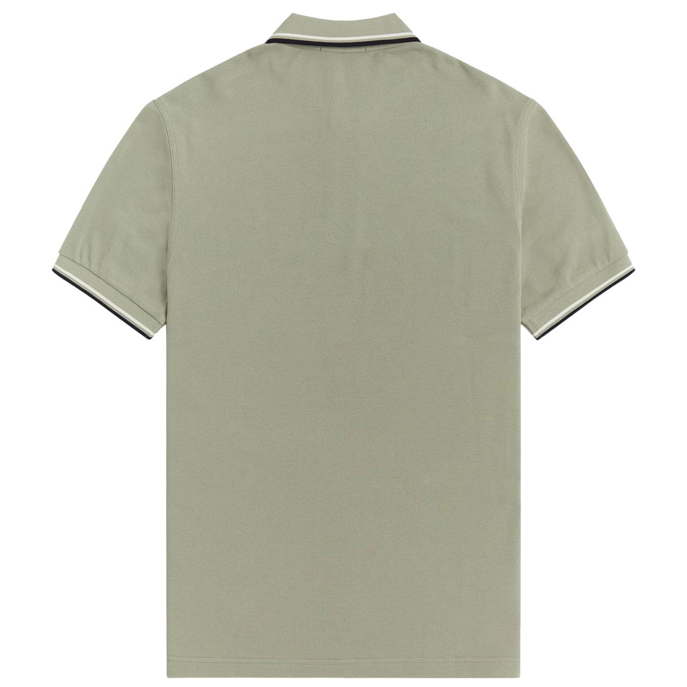 FRED PERRY M3600 Mod Twin Tipped Pique Polo in Seagrass