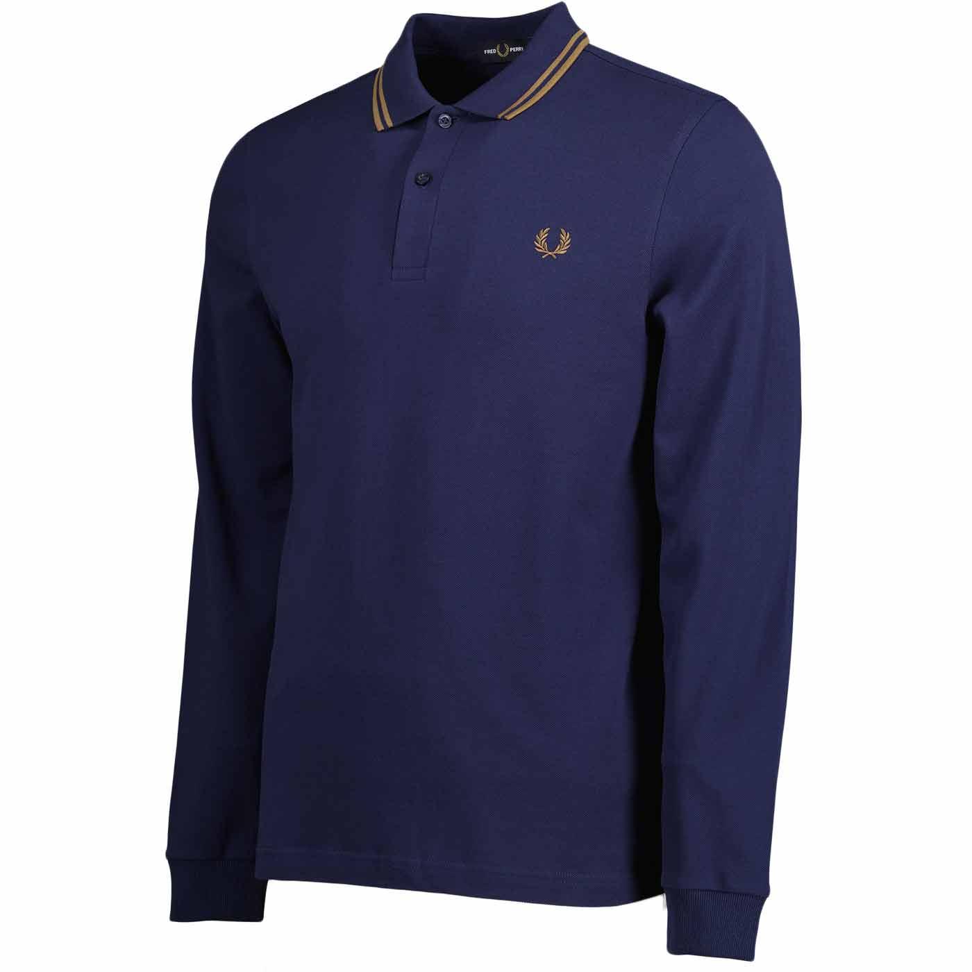 FRED PERRY M3636 LS Twin Tipped Mod Polo in French Navy