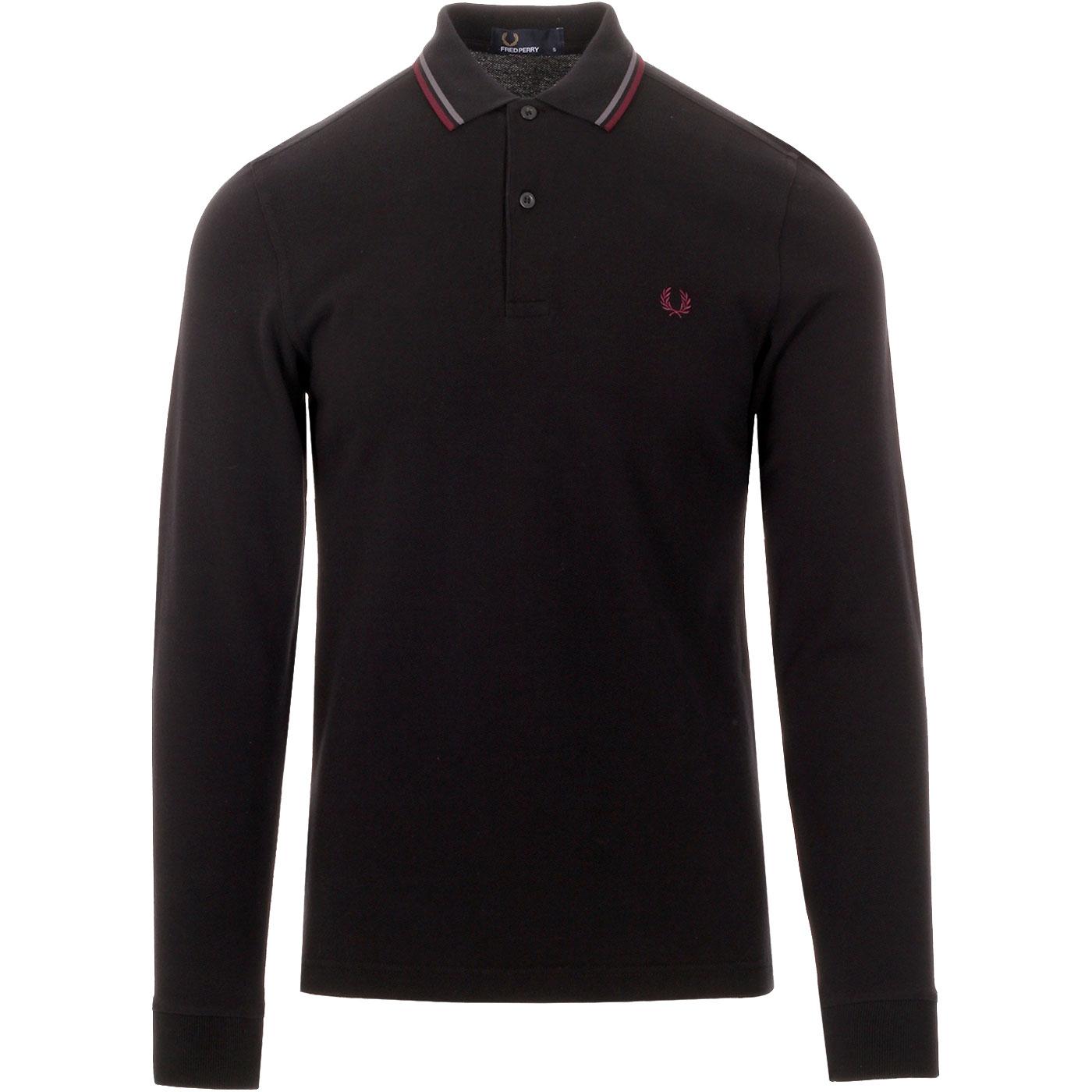 FRED PERRY Men's Mod Twin Tipped Long Sleeve Polo