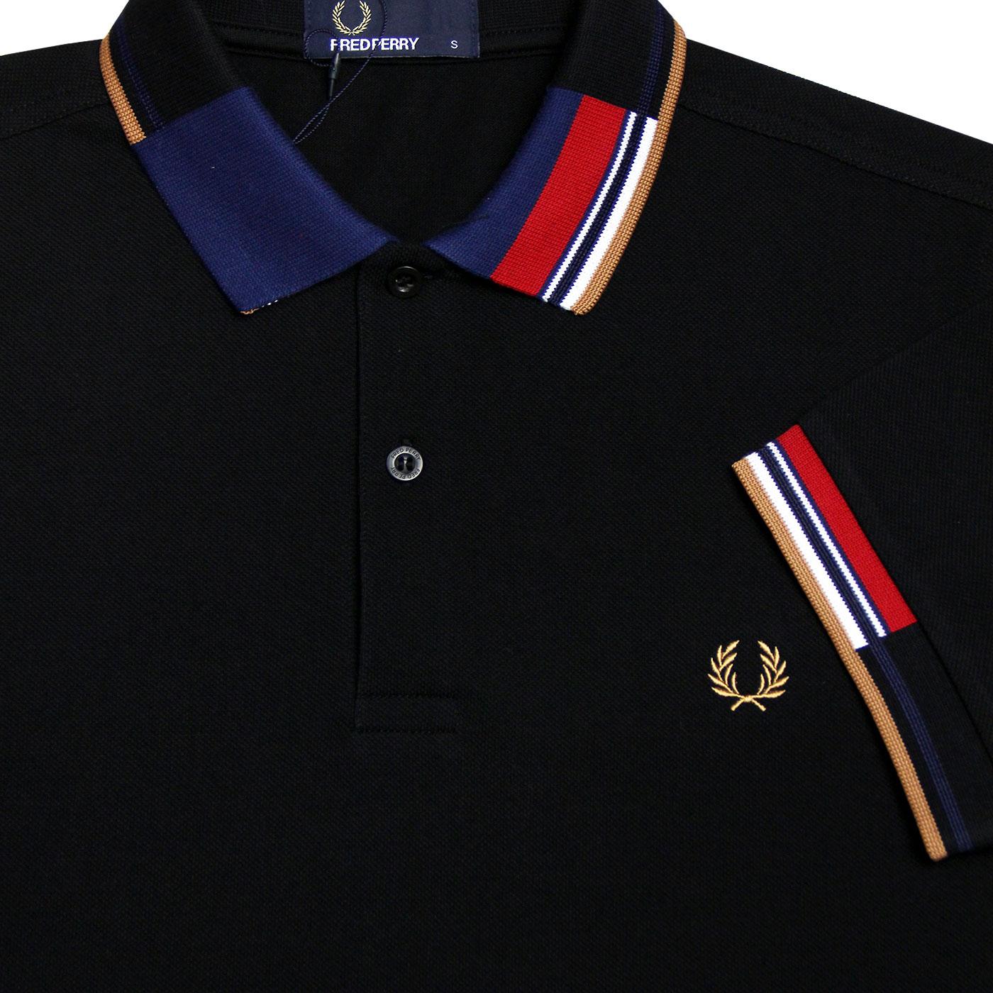 fred perry abstract polo shirt