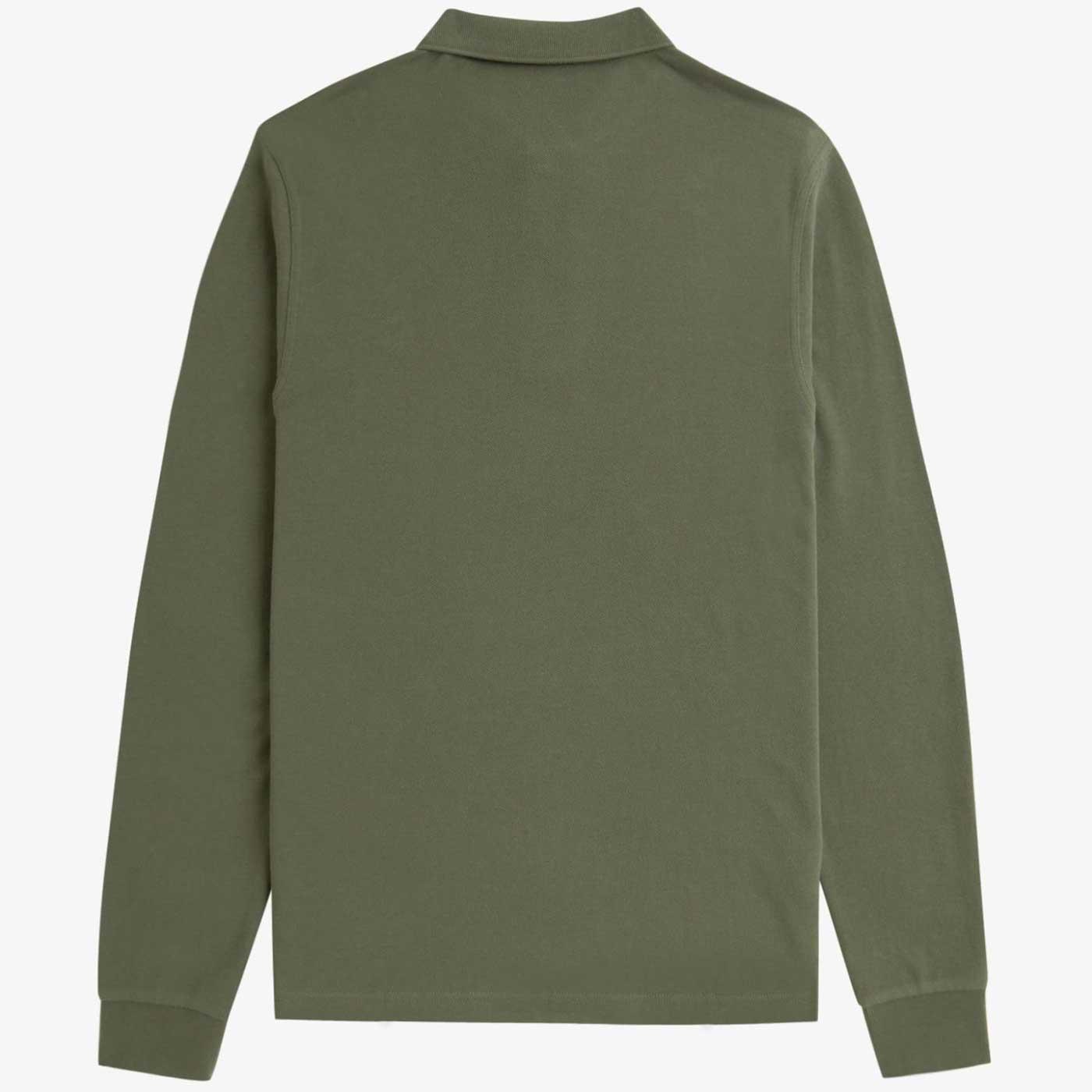 Fred Perry M6006 L/S Plain Tennis Shirt in Laurel Wreath Green