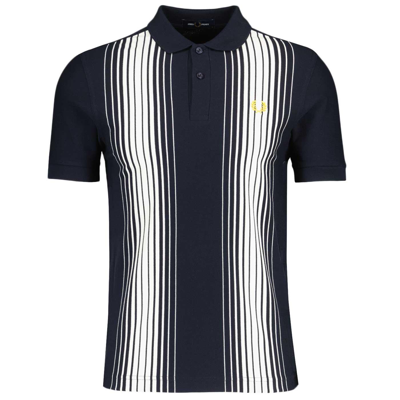 Fred Perry Ombre Stripe Pique Polo Shirt (Navy)