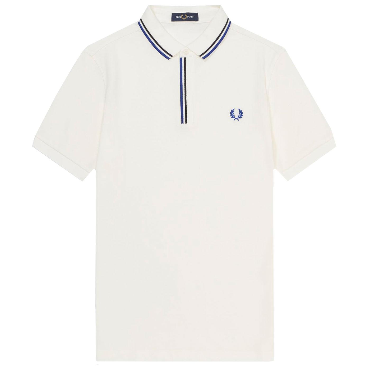 FRED PERRY M8559 Tipped Placket Mod Polo in Snow White