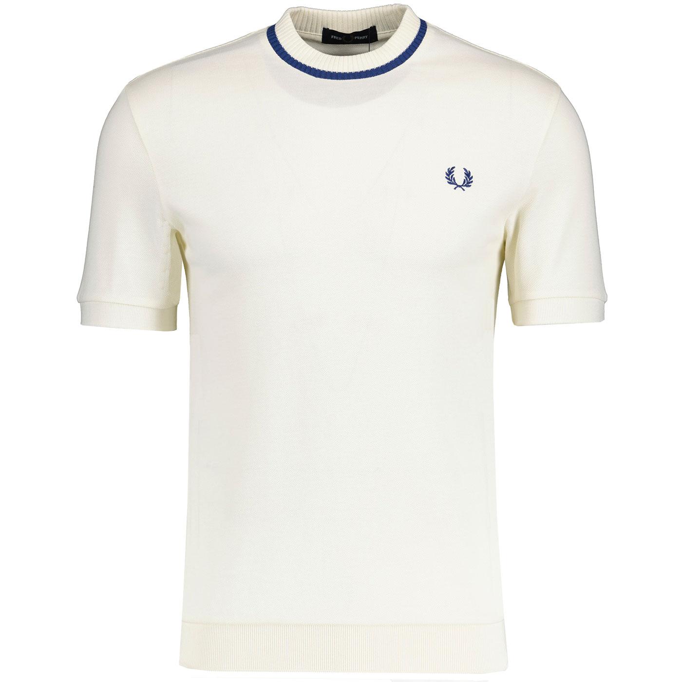 M7 Fred Perry Retro Pique Tipped Crew Neck Tee (E)