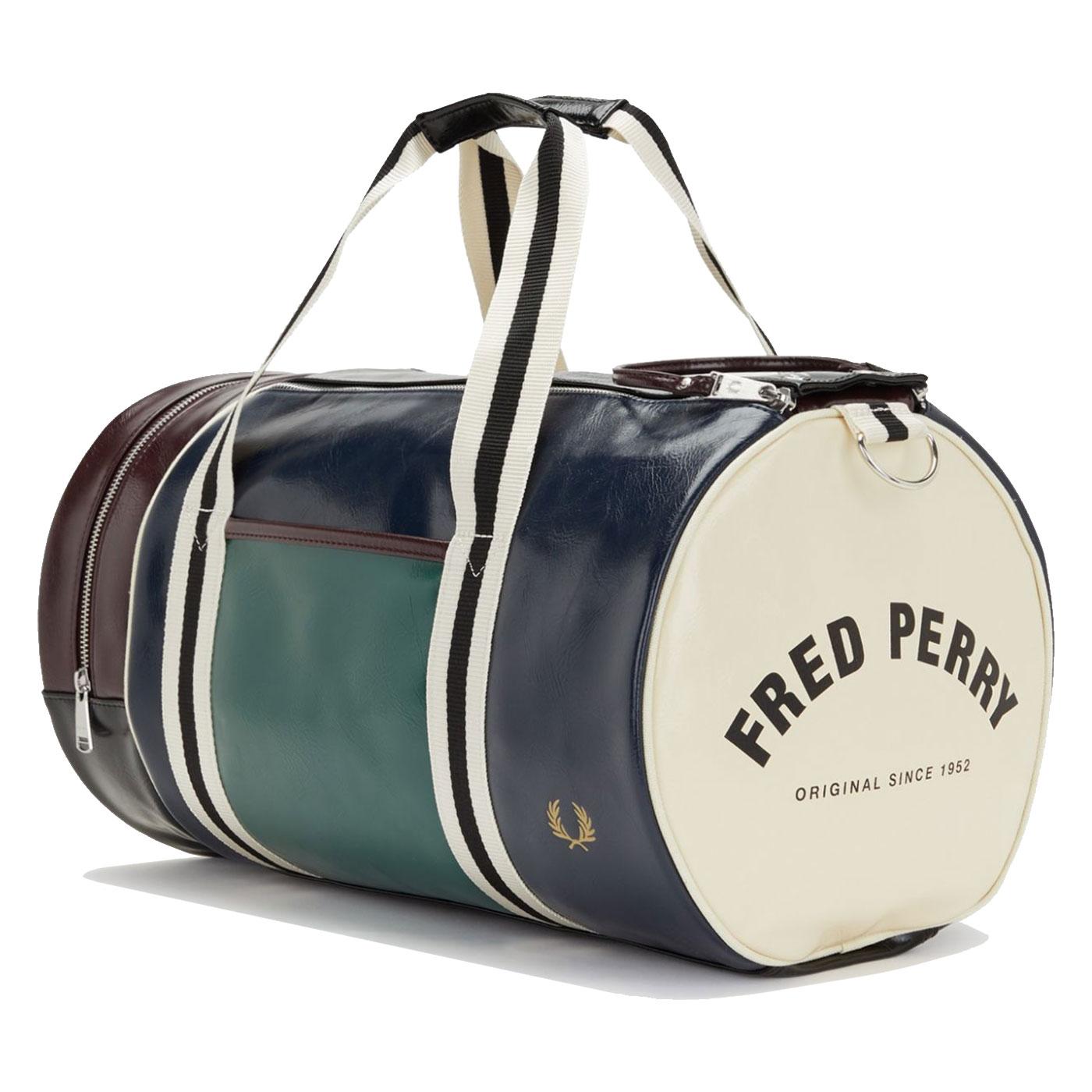 FRED PERRY Multi Colour Classic Retro Barrel Bag N