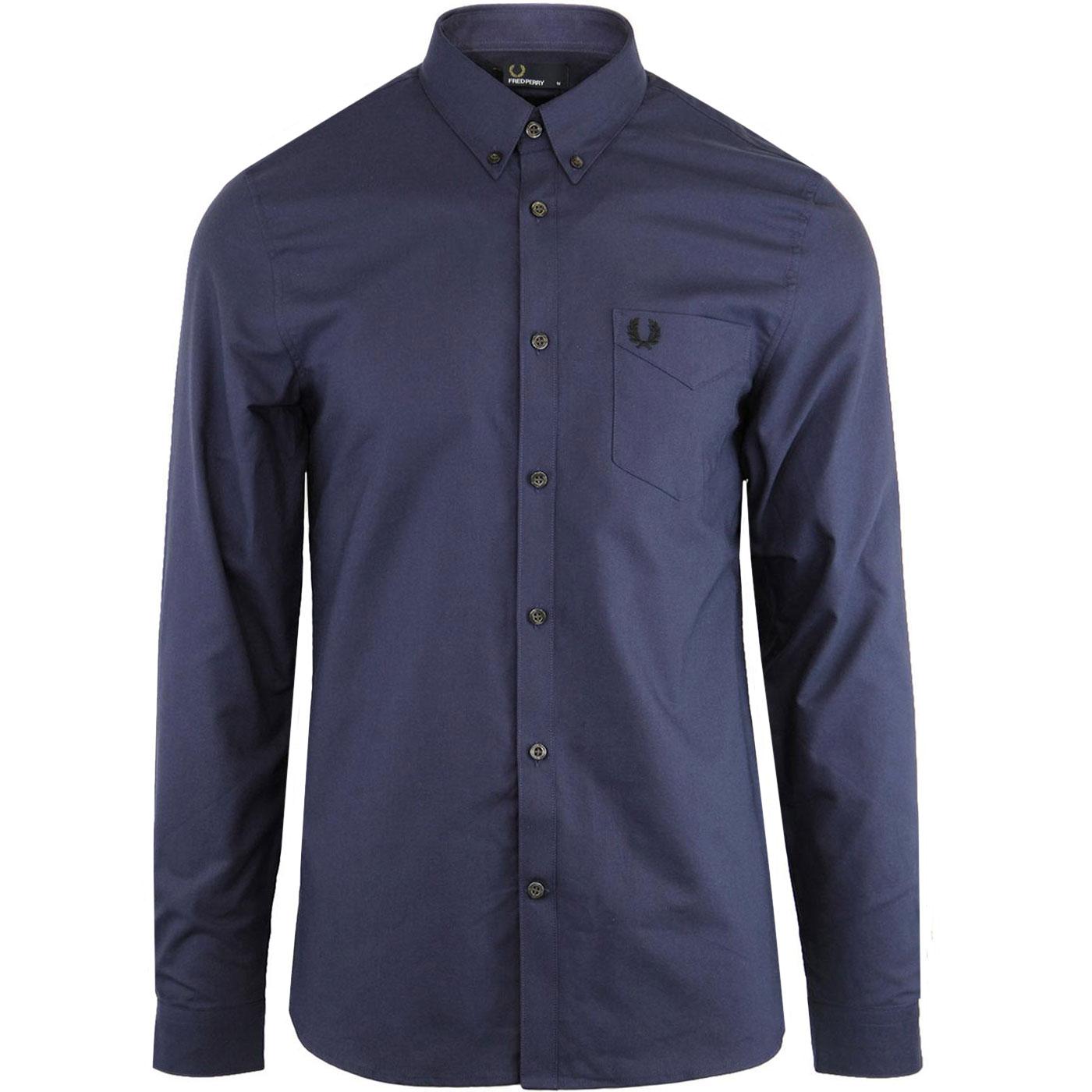 FRED PERRY Men's Classic Mod 60s Oxford Shirt Victoria Blue