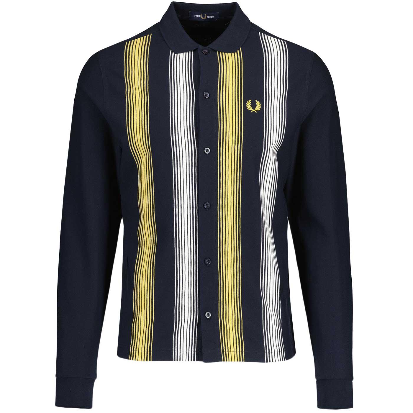 Fred Perry Mod Ombre Stripe Pique Shirt (Navy)