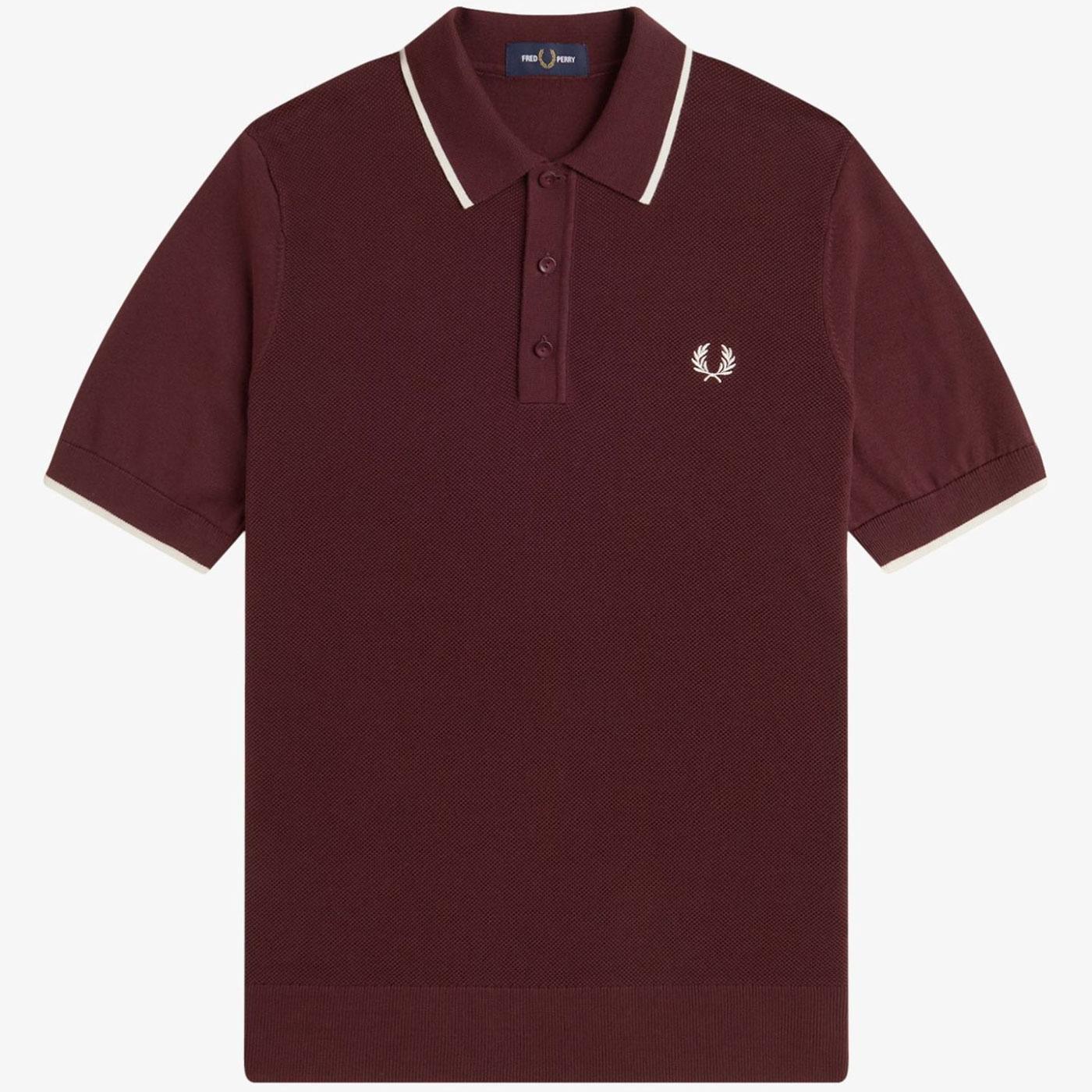 Fred Perry Tipped Pique Stitch Knitted Shirt (O)