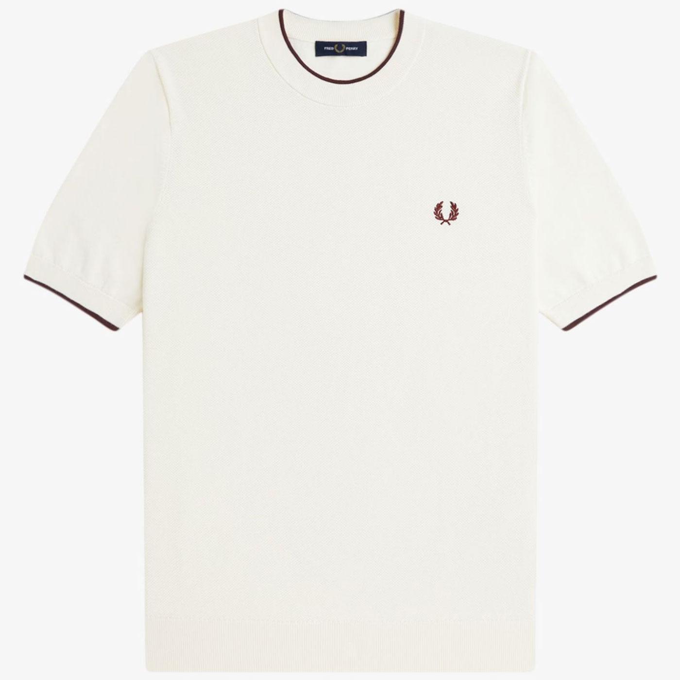Fred Perry Tipped Pique Stitch Knitted T-shirt  E