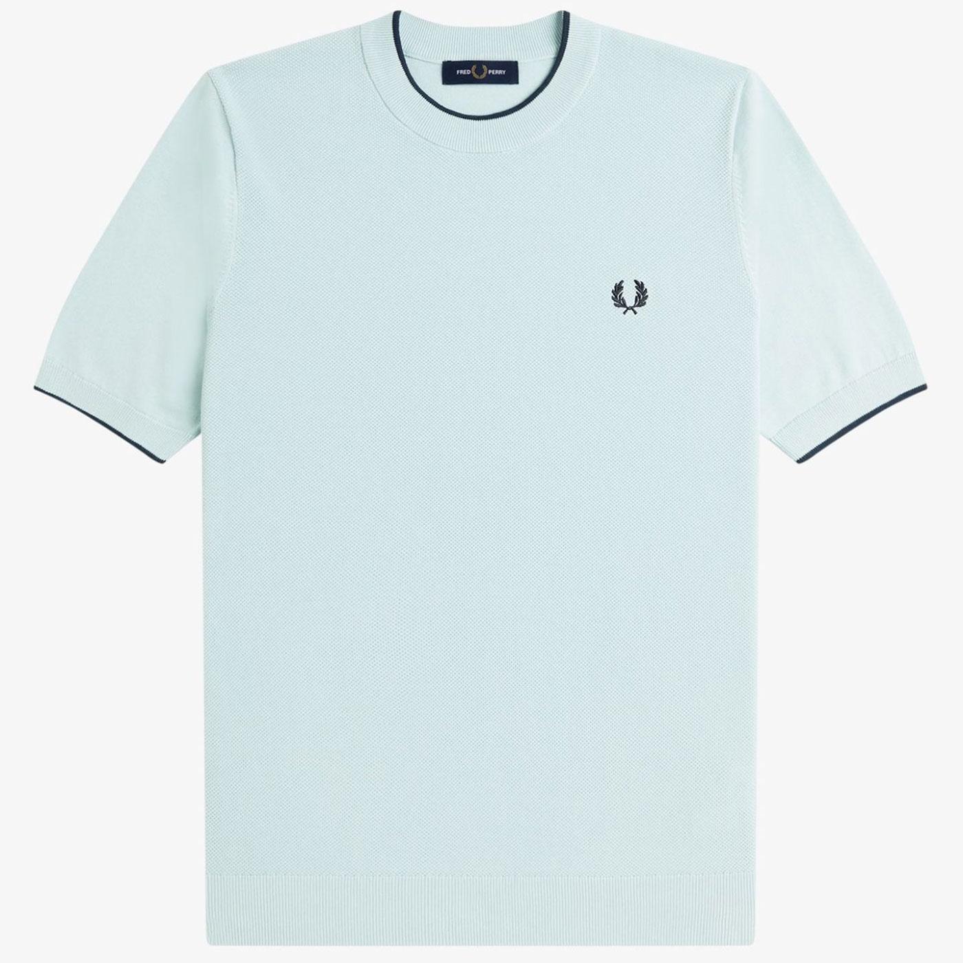 Fred Perry Tipped Pique Stitch Knitted T-shirt  LI
