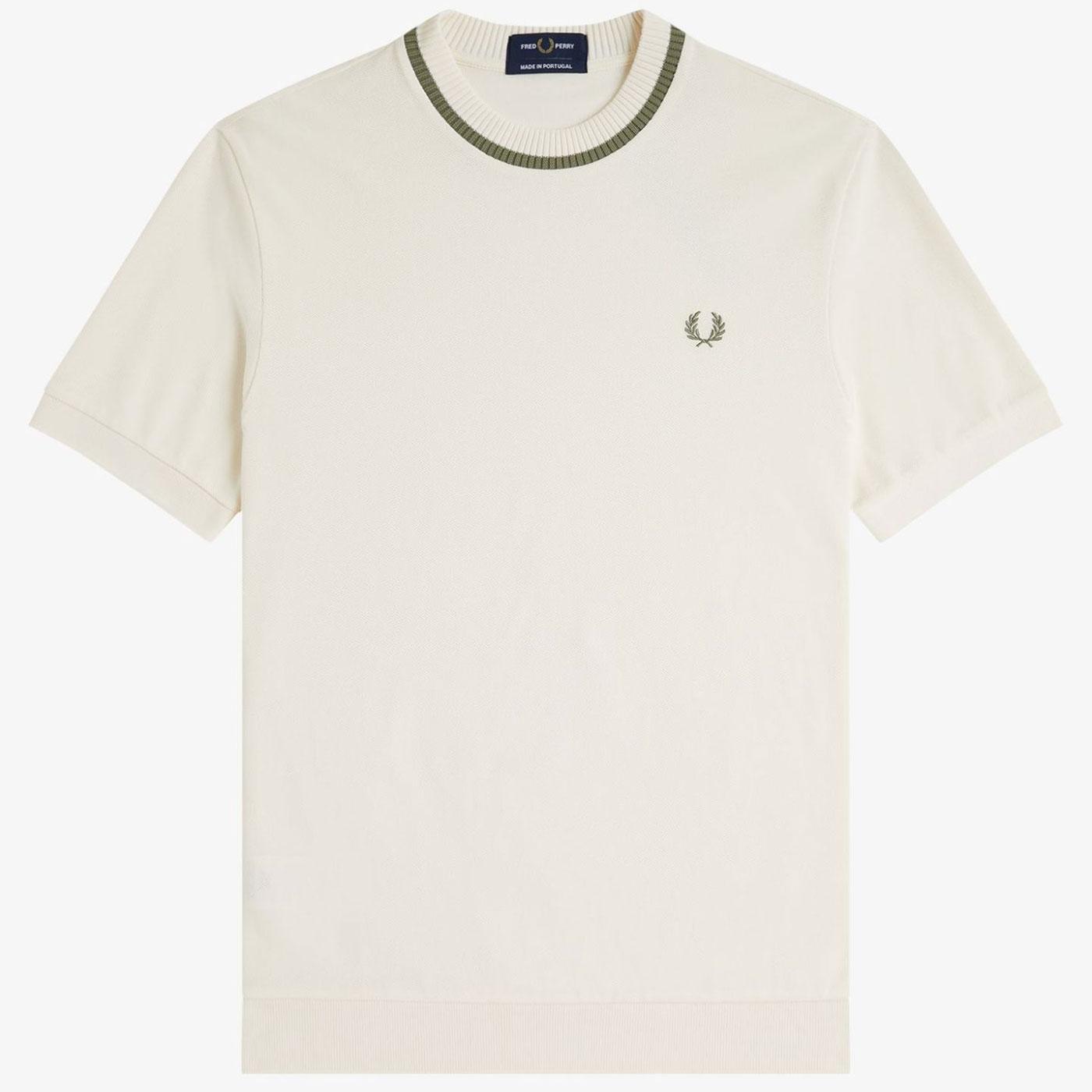 M7 Fred Perry Retro Pique Tipped Crew Neck Tee LE