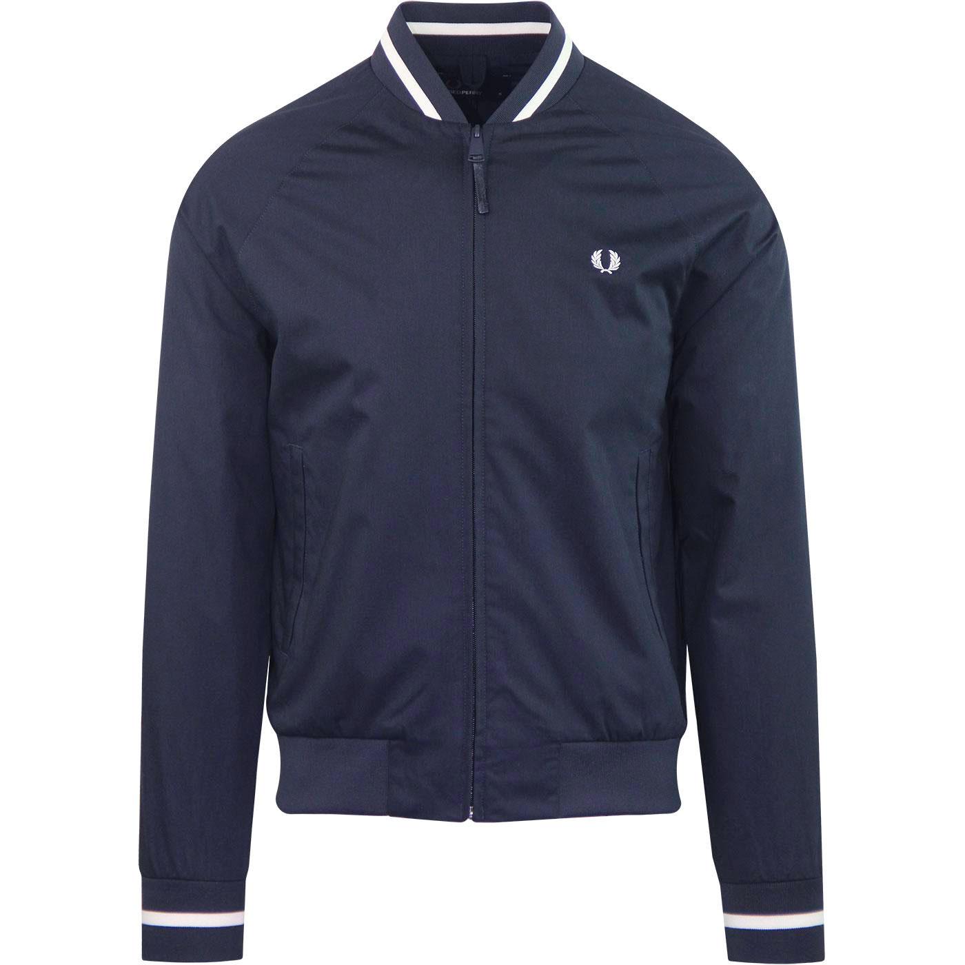 Fred perry outlet white bomber jacket