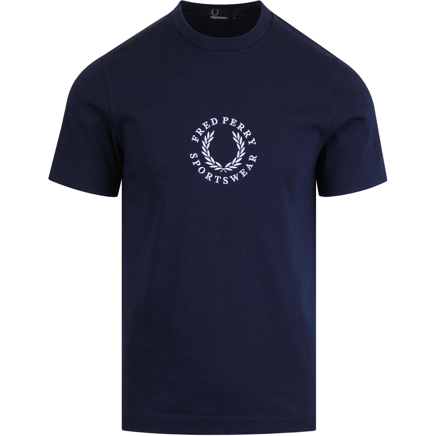 FRED PERRY Retro Circular Logo Embroidered T-Shirt