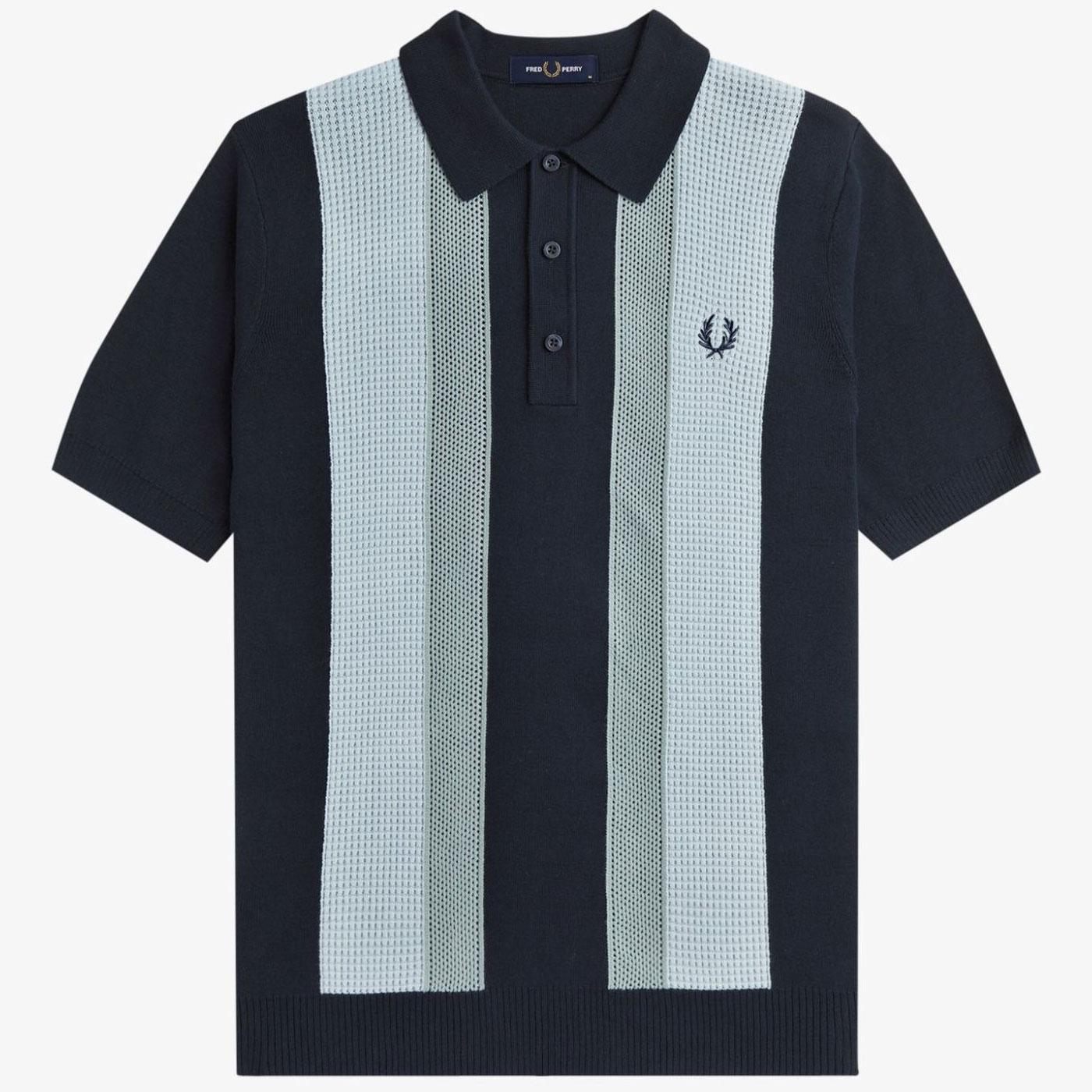 Fred Perry Retro Textured Vintage Style Knit Shirt