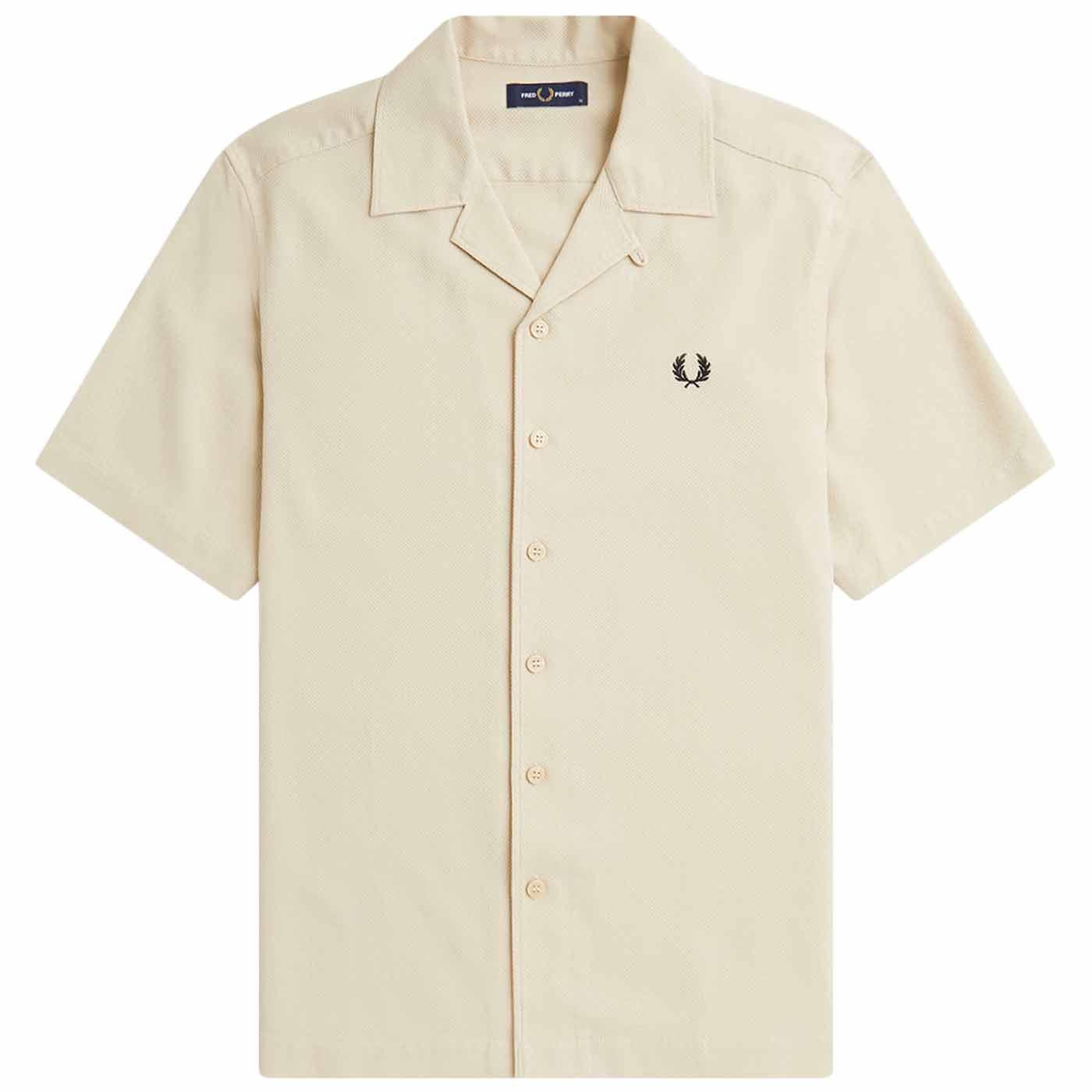 Fred Perry Pique Texture Revere Collar S/S Shirt 