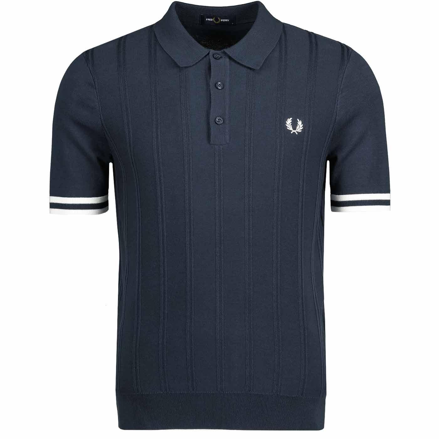 FRED PERRY Tipping Textured Rib Knitted Polo Shirt