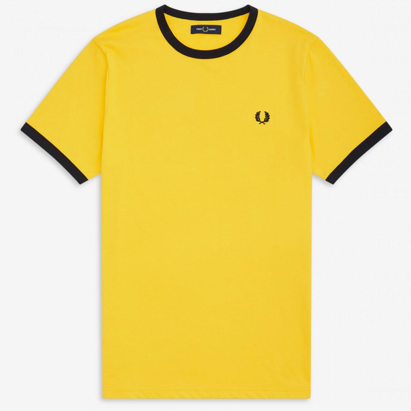 FRED PERRY Retro Mod Crew Neck Ringer Tee SUNGLOW