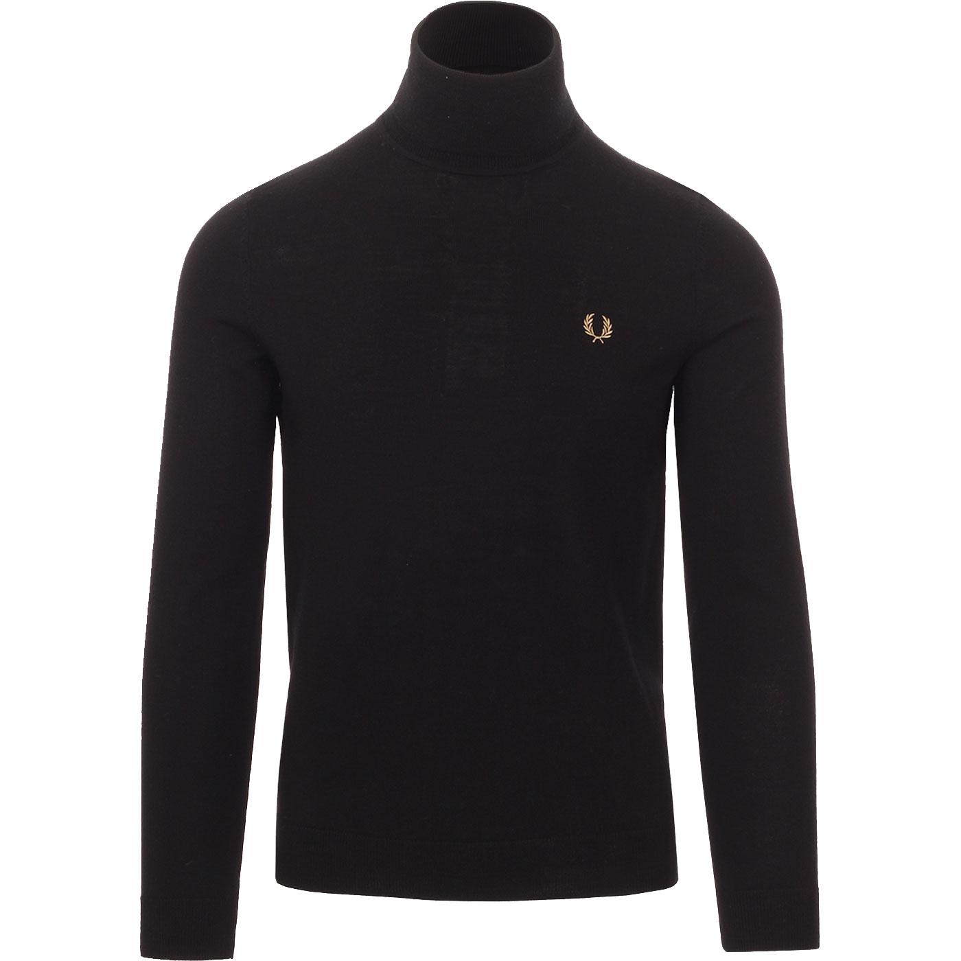 FRED PERRY 60's Mod Merino Wool Roll Neck Jumper