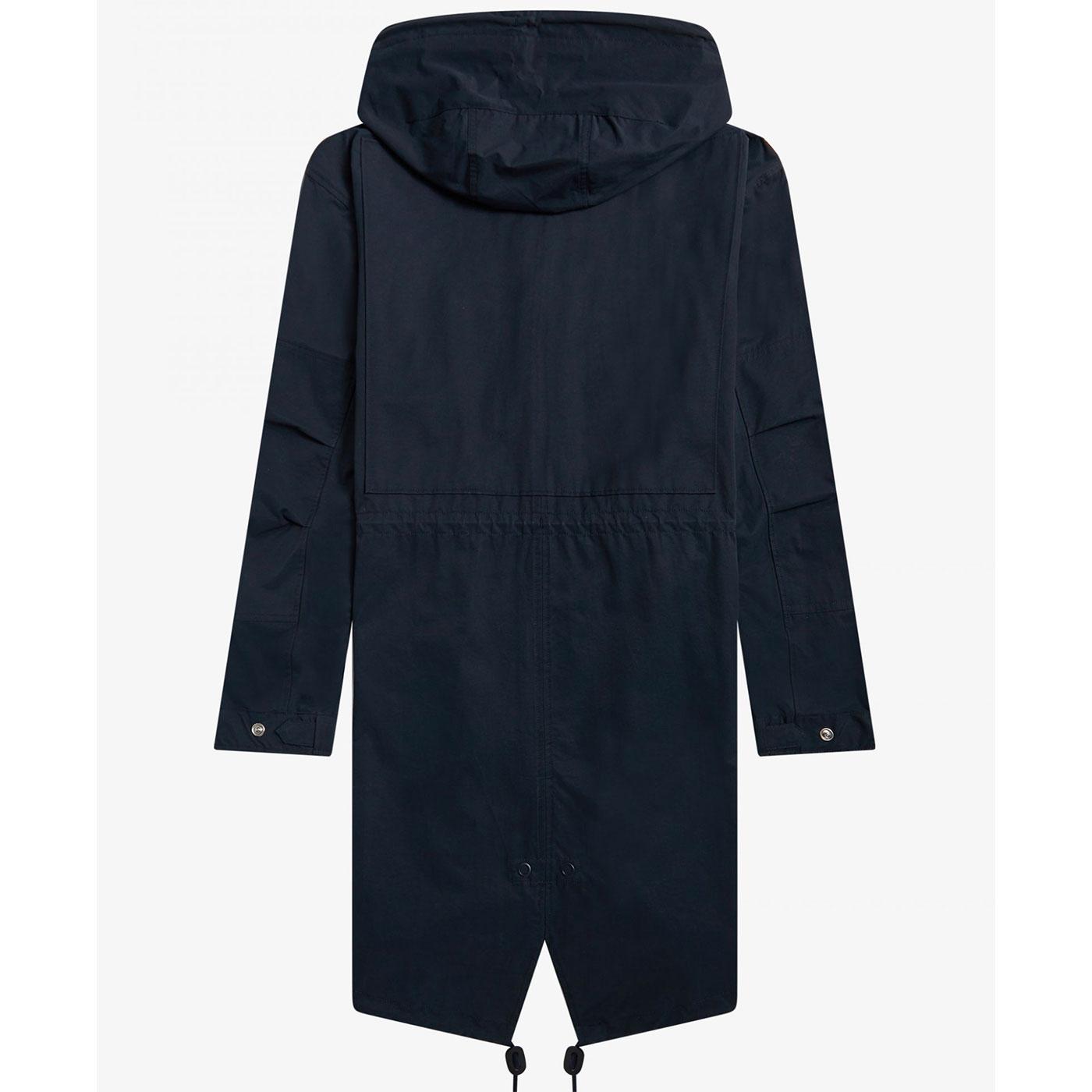 FRED PERRY 60s Mod Fishtail Shell Parka in Navy