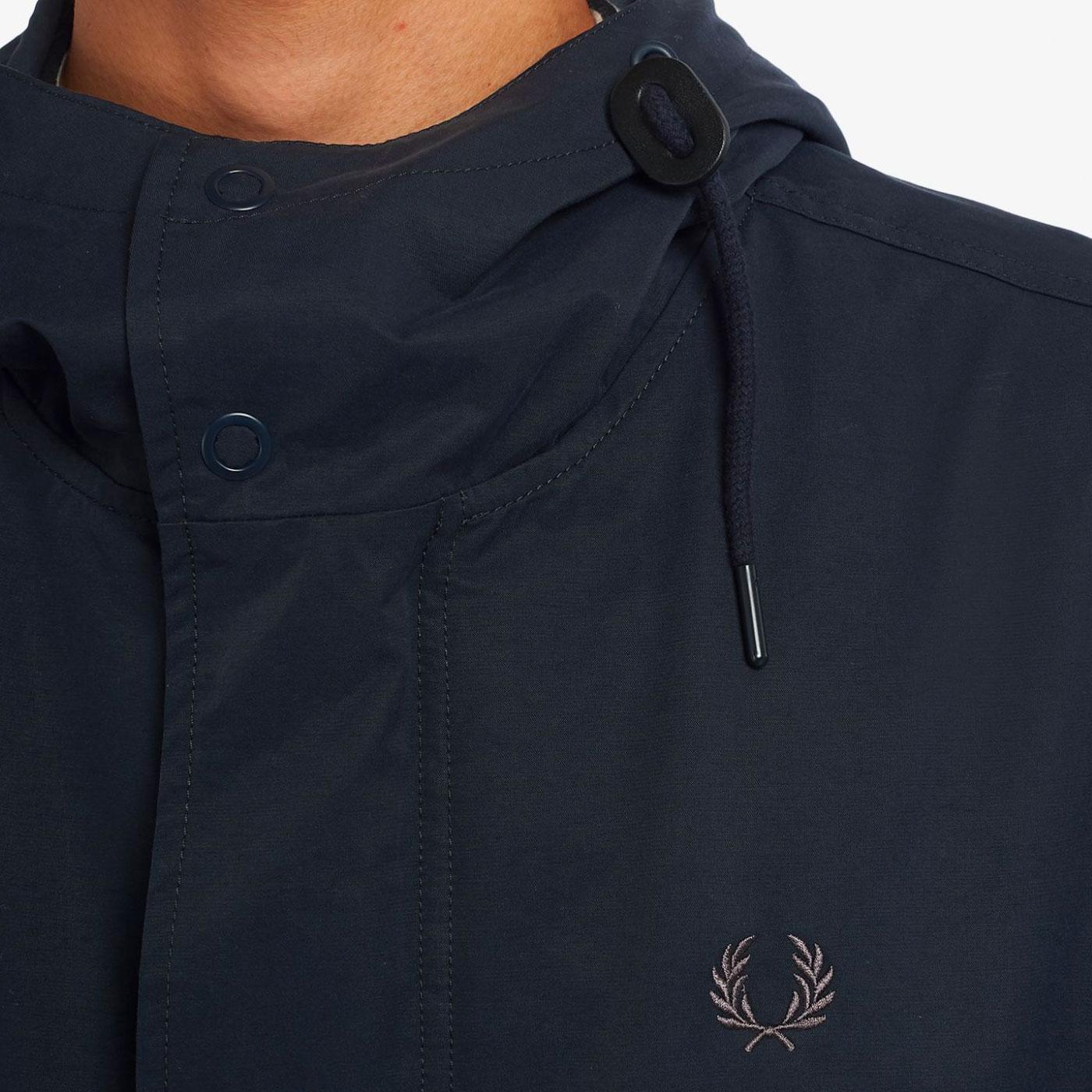 FRED PERRY 60s Mod Fishtail Shell Parka in Navy