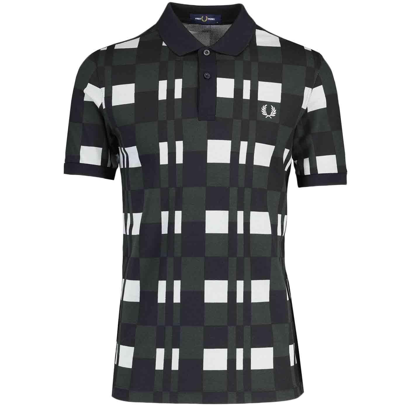 Fred Perry Split Chequerboard Pique Polo Shirt L