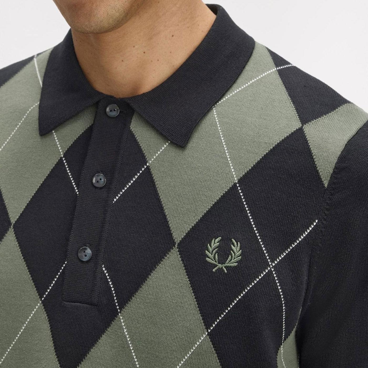 FRED PERRY Knitted Polo (そそ) Fred Perry knitted polo in navy | ASOS