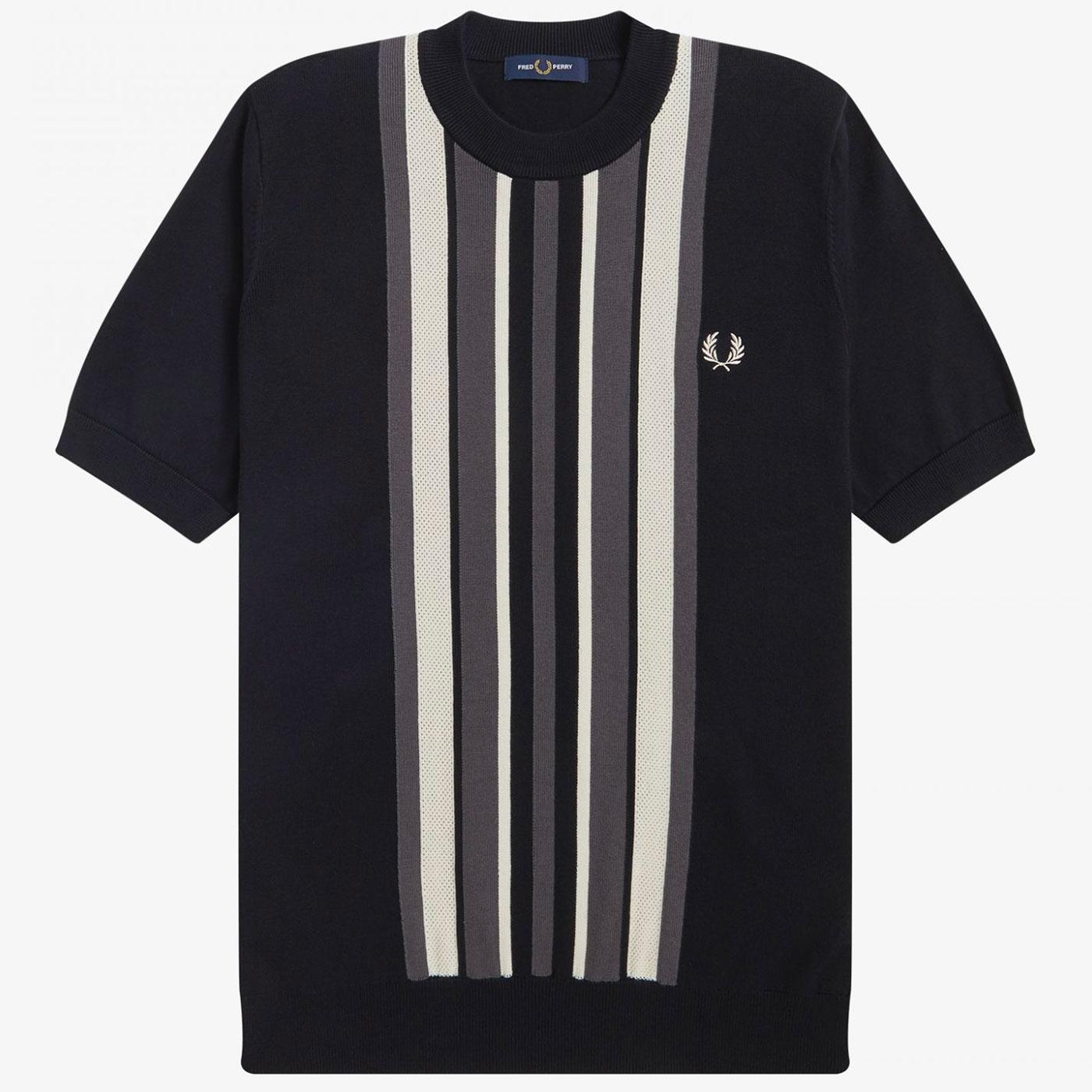 FRED PERRY 60s Mod Texture Stripe Knitted T-shirt