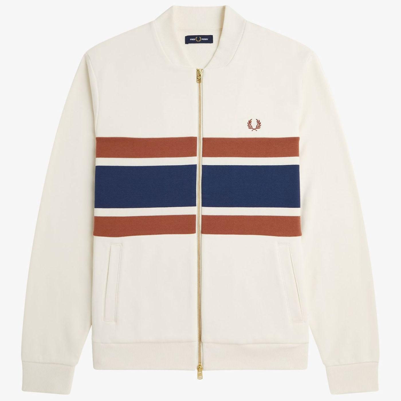 Fred Perry Stripe Panel Bomber Collar Track Jacket