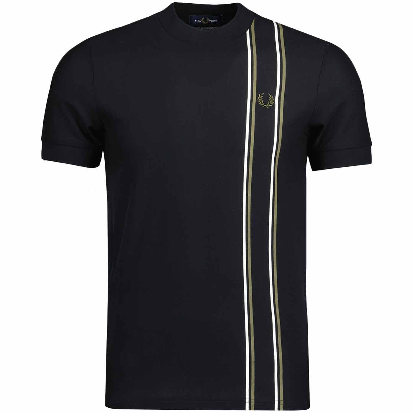 FRED PERRY Mod Vertical Stripe Panel Pique T-shirt
