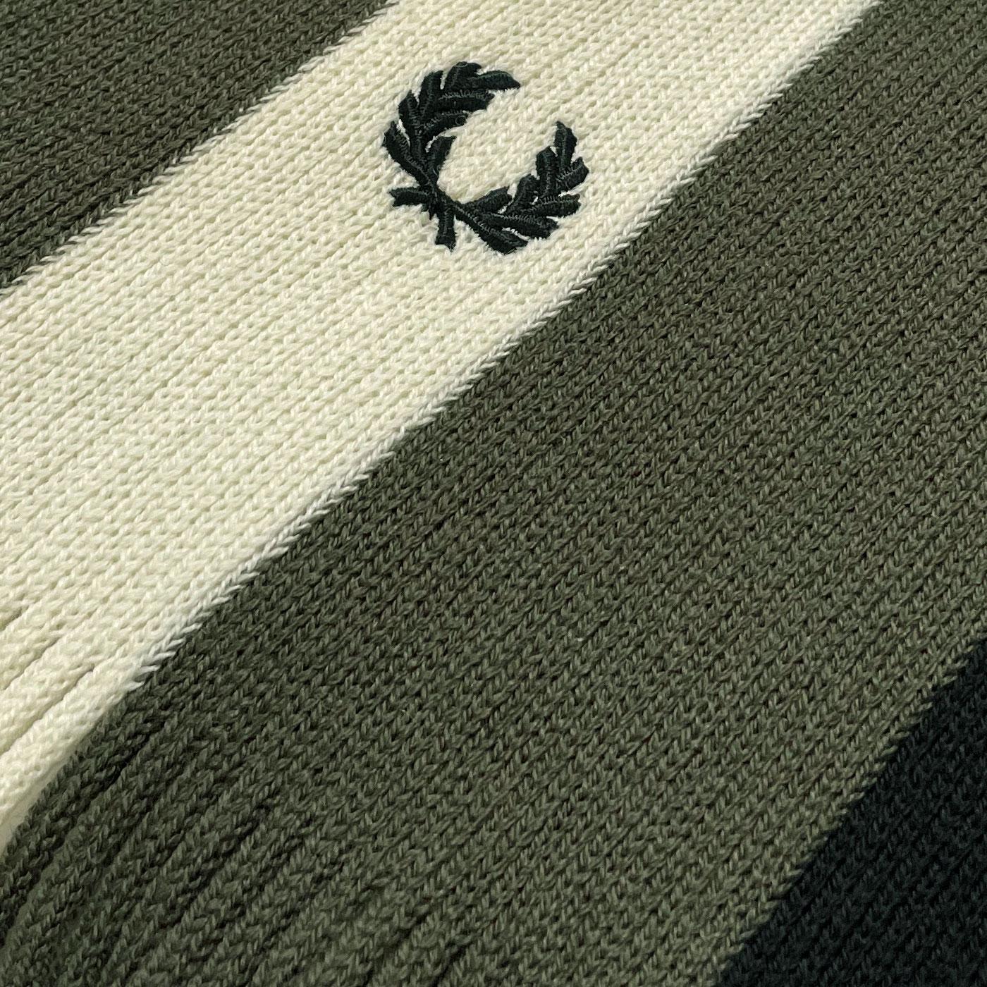 FRED PERRY Mod Stripe Raschel Knit Wool Scarf (FG)