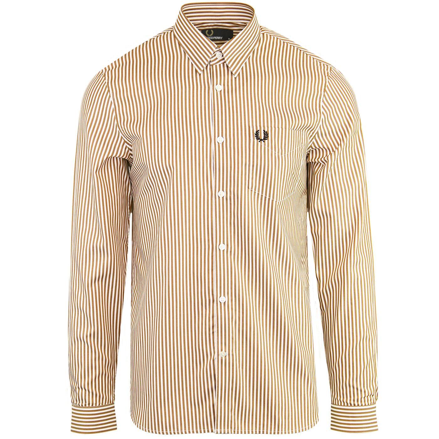FRED PERRY Men's Retro Candy Stripe Twill Shirt C