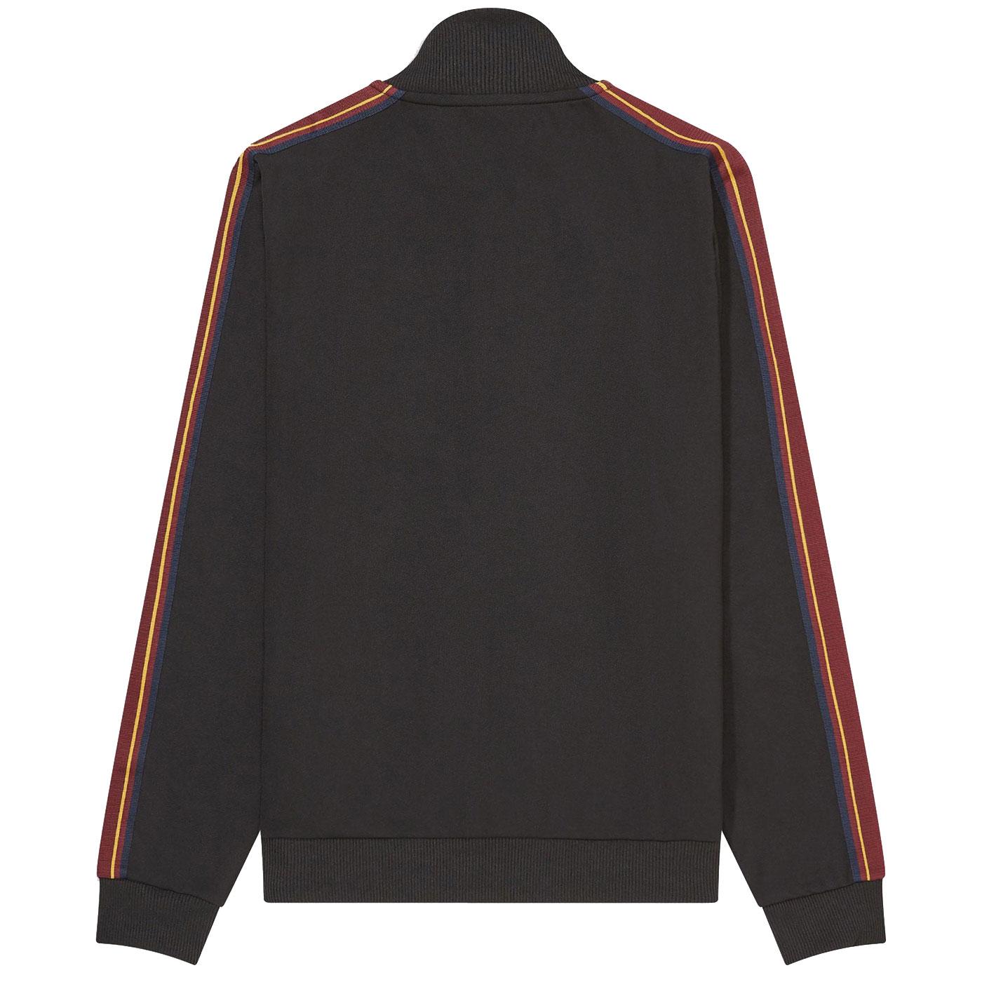FRED PERRY Men's Contrast Sleeve Tape Track Jacket Black