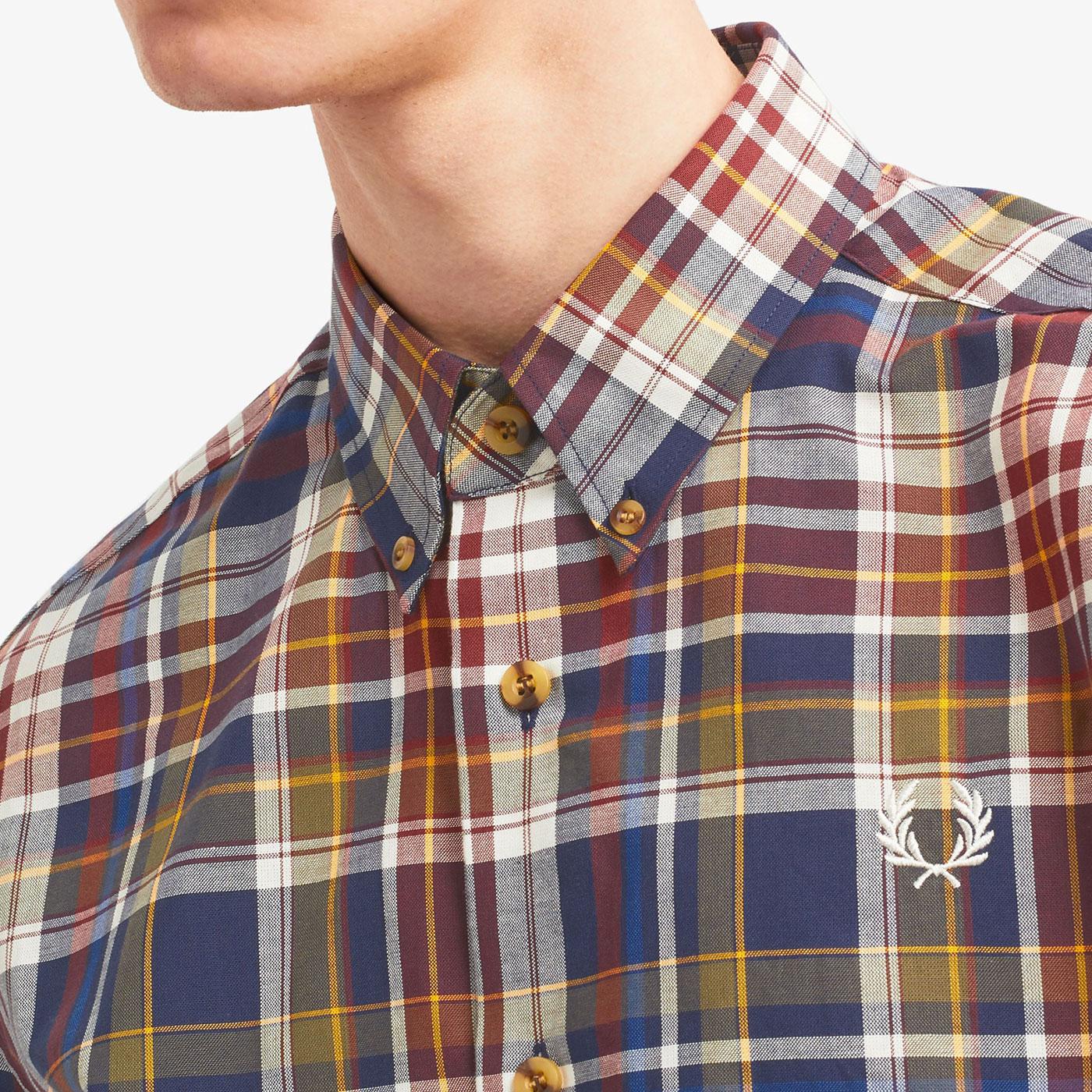 FRED PERRY Retro Button Down Tartan 