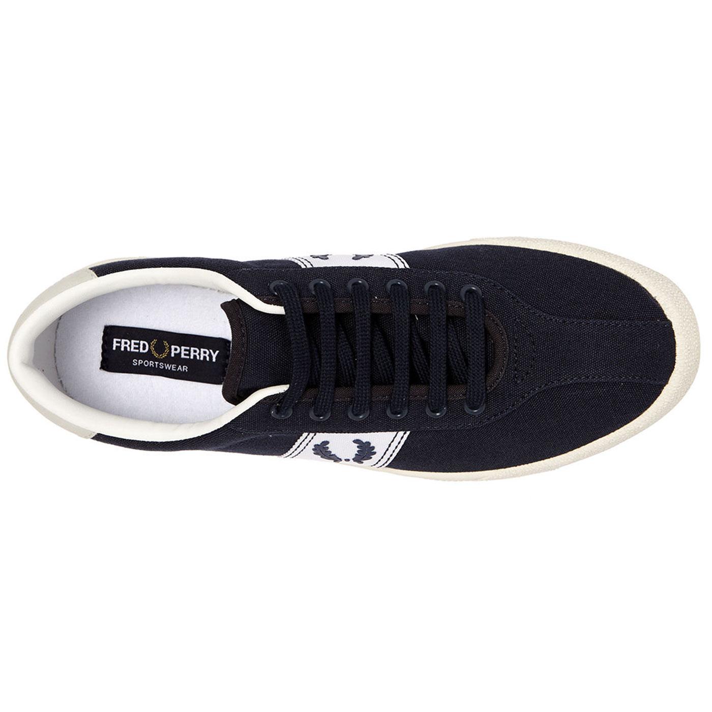 FRED PERRY Mens Retro 70s Tennis Shoes in Navy